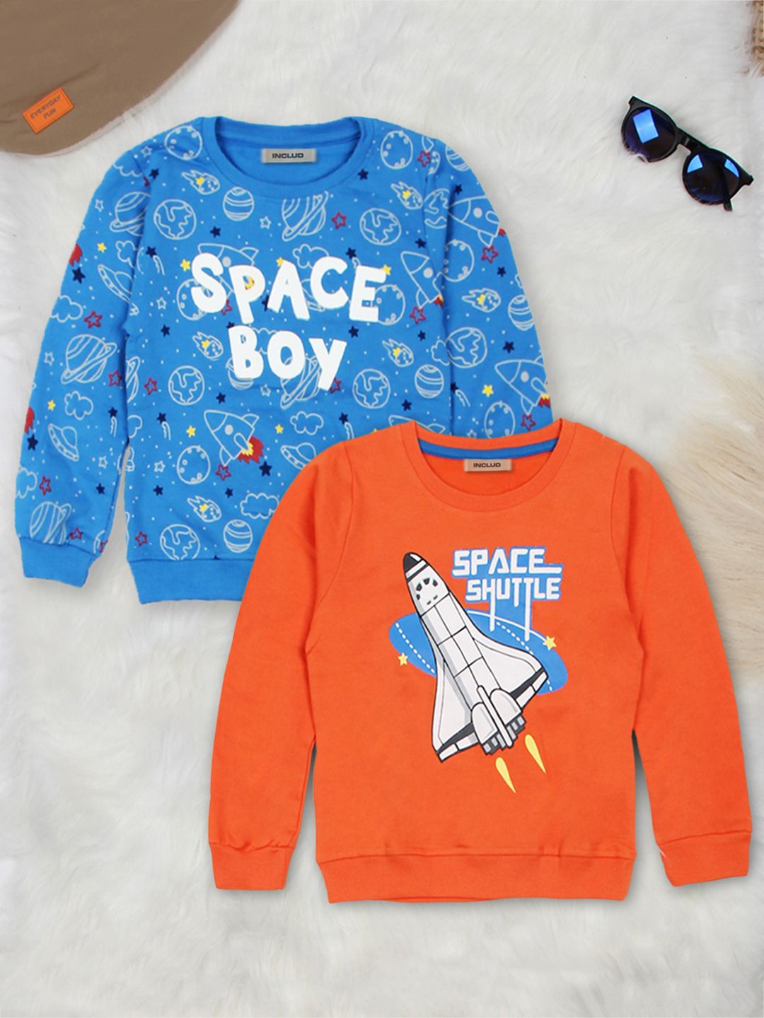 

INCLUD Boys Pack Of 2 Printed Sweatshirt, Blue