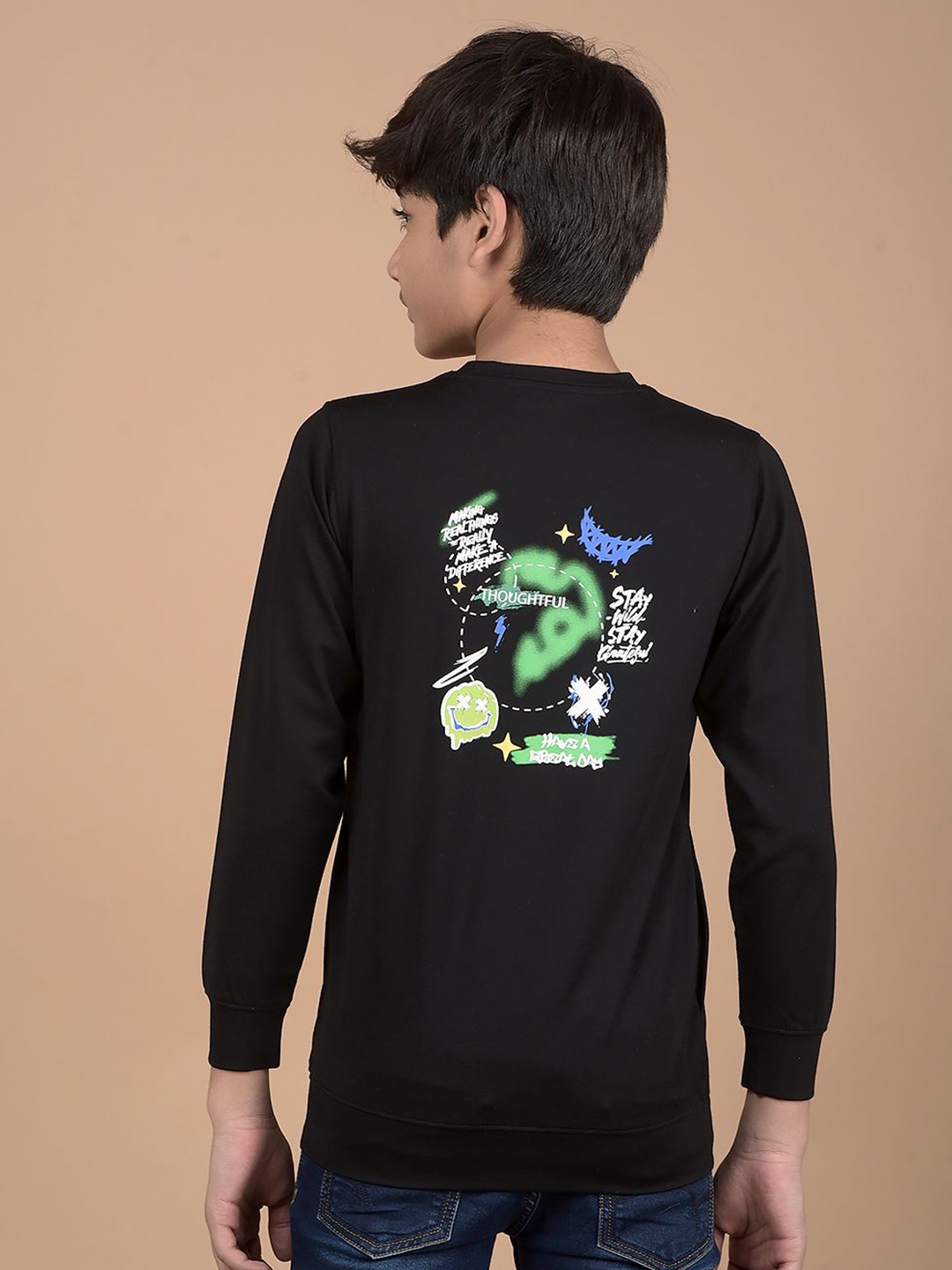 

Crimsoune Club Boys Printed Sweatshirt, Black