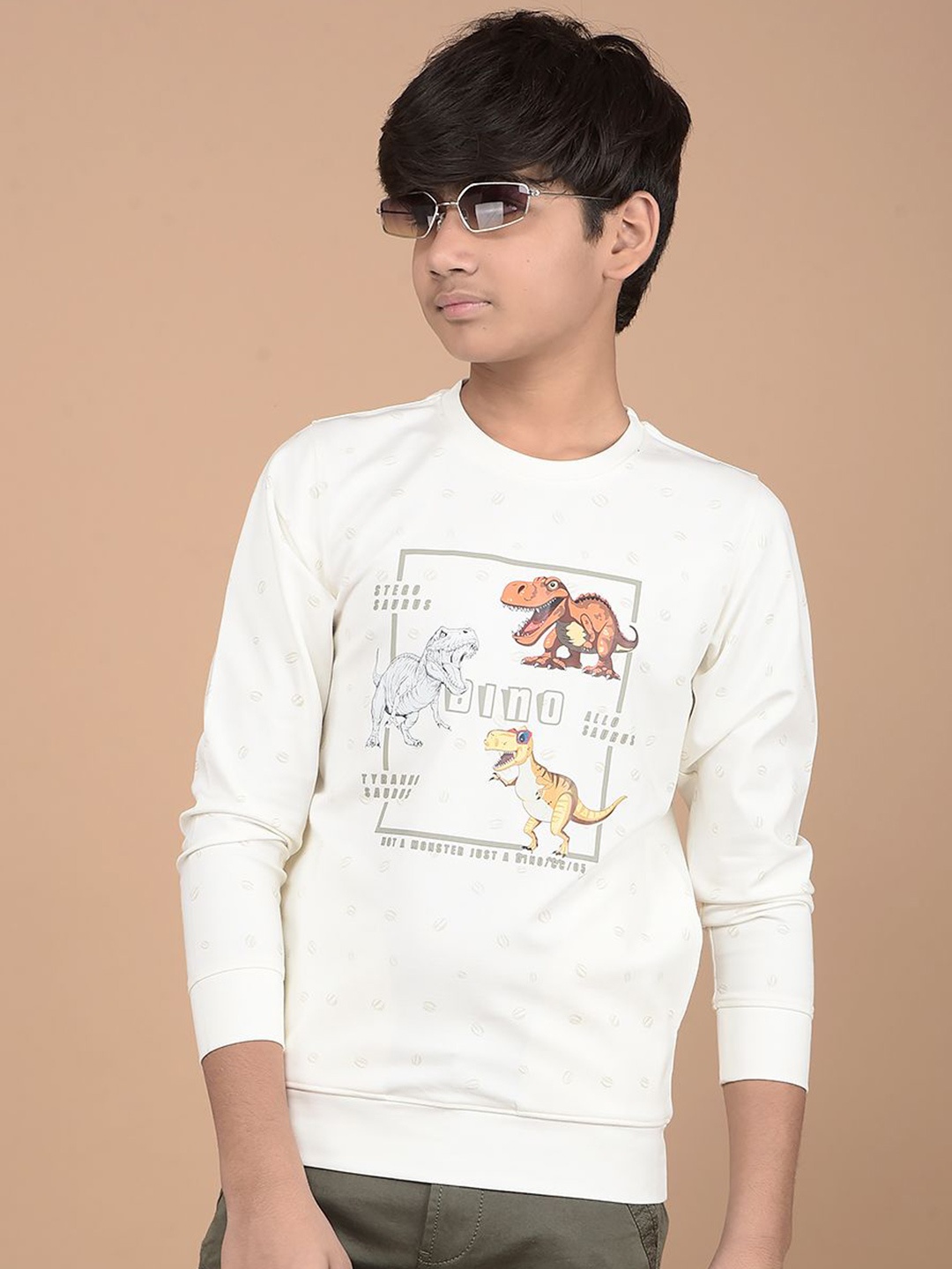 

Crimsoune Club Boys Printed Sweatshirt, White