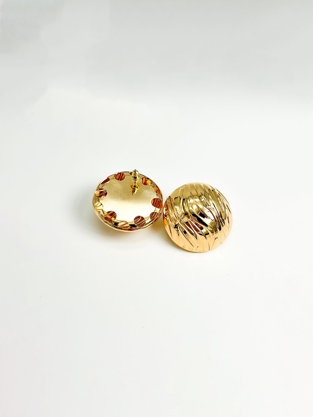 

Haute Pink Couture Desert Sand Gold Plated Rhinestone Studs