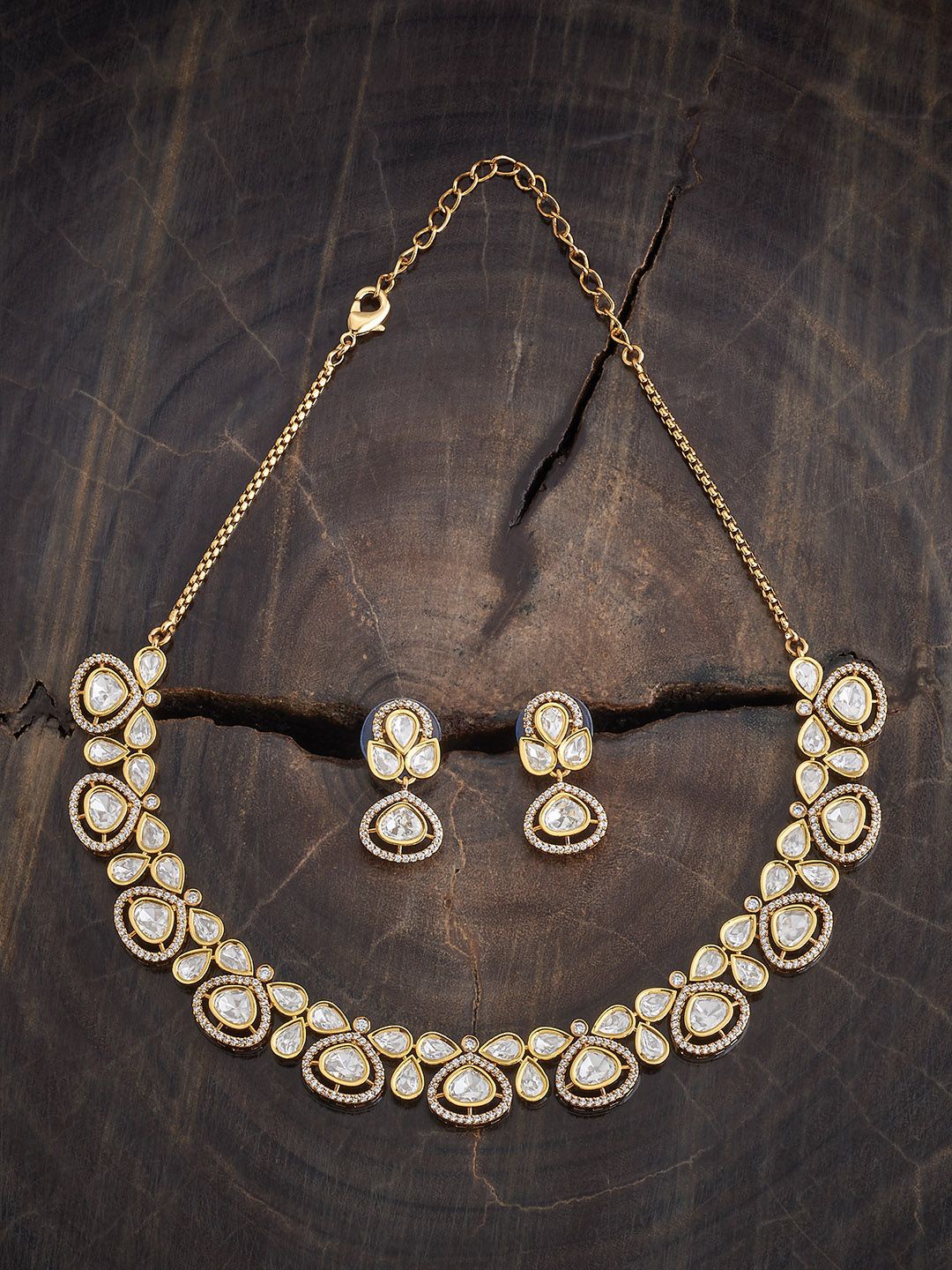 

Kushal's Fashion Jewellery Victorian-Plated Kundan Studded Jewellery Set, Gold
