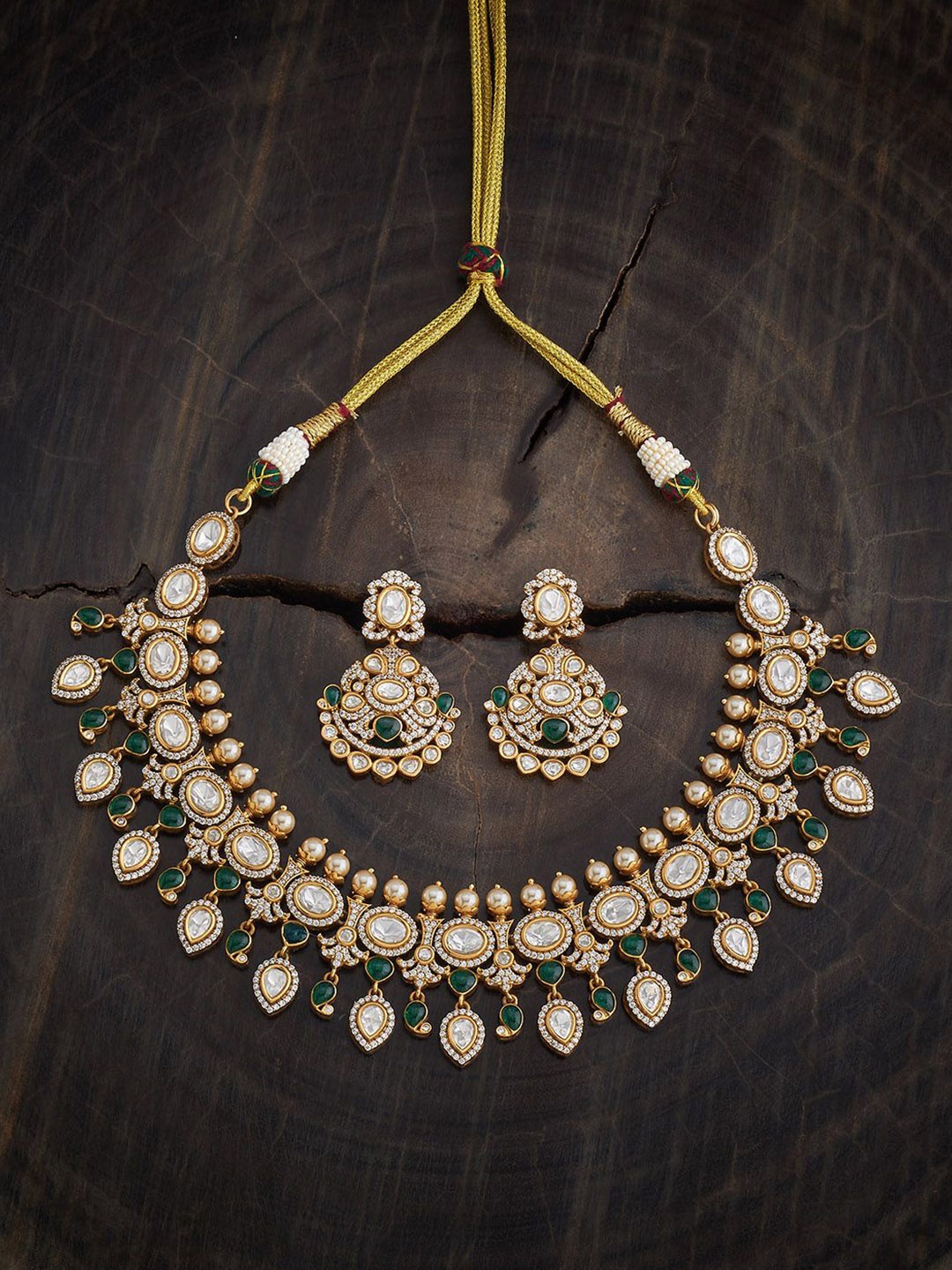 

Kushal's Fashion Jewellery Victorian-Plated Kundan Studded Jewellery Set, Gold