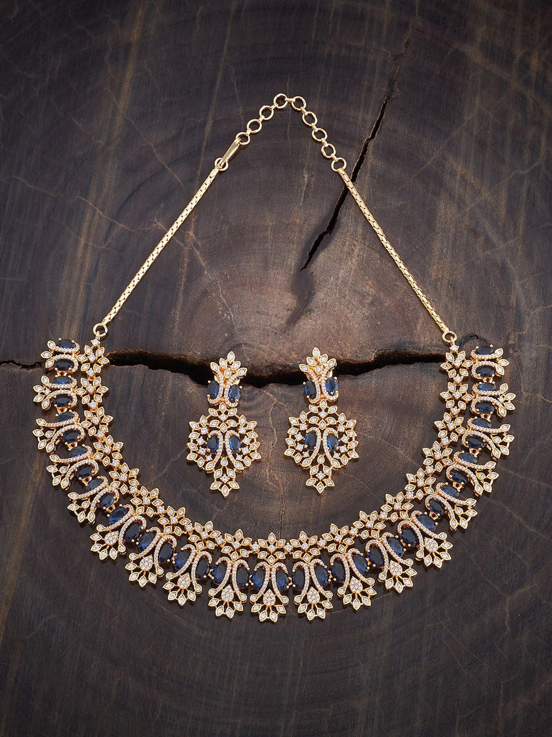 

Kushal's Fashion Jewellery Gold-Plated Cubic Zirconia Studded Jewellery Set