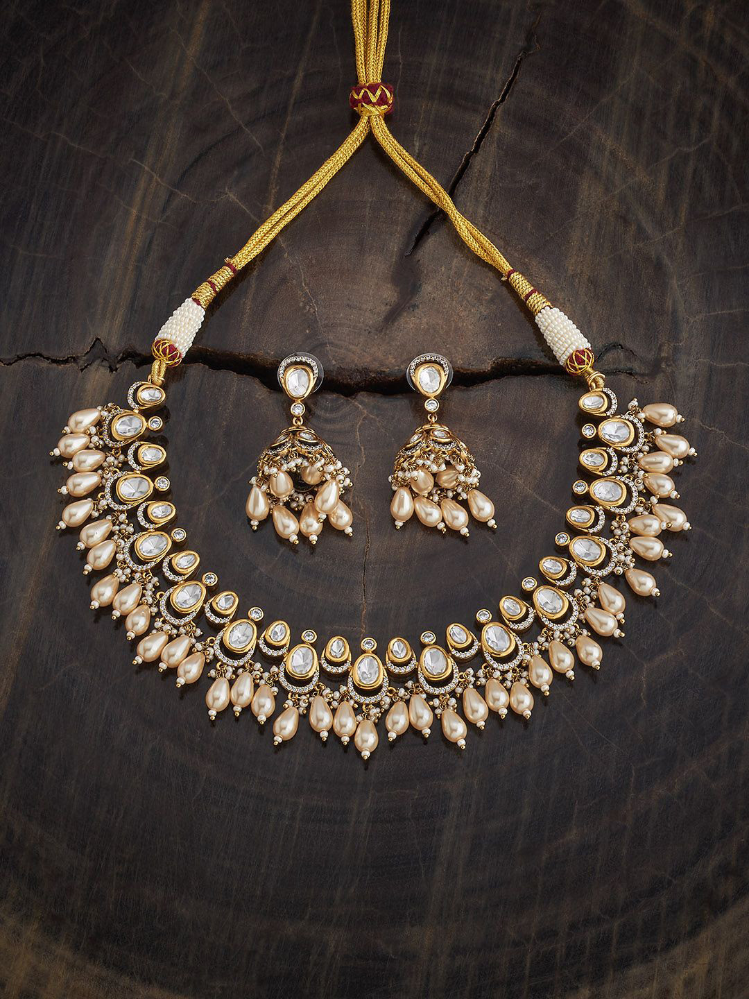 

Kushal's Fashion Jewellery Gold-Plated Party Kundan Jewellery Set
