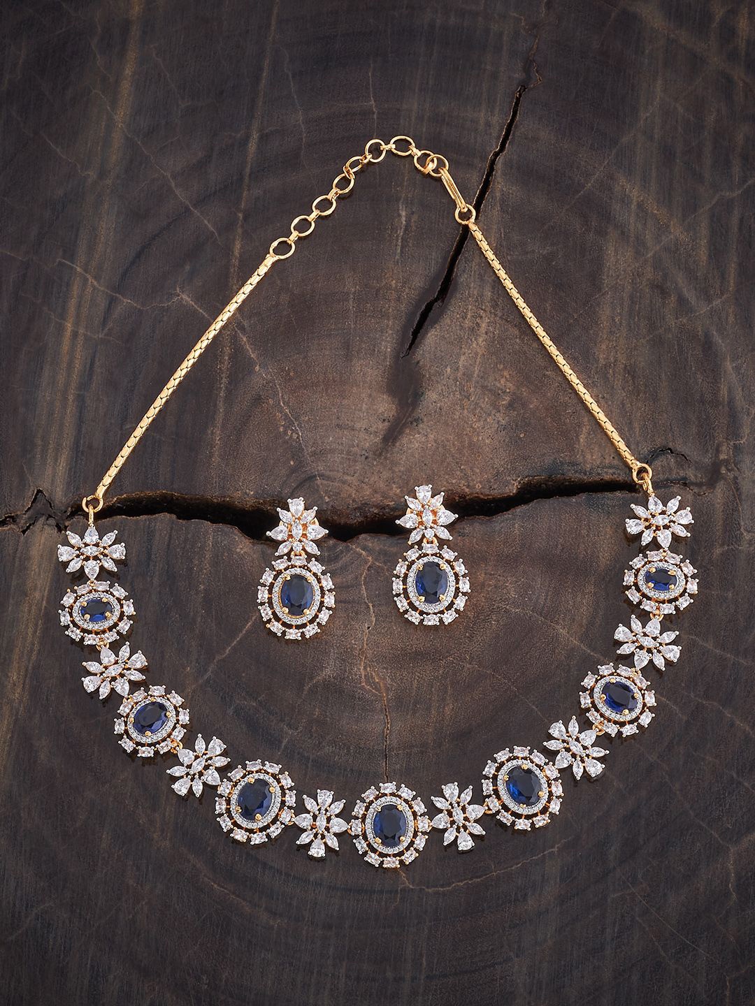 

Kushal's Fashion Jewellery Gold Plated Cubic Zirconia Studded Jewellery Set