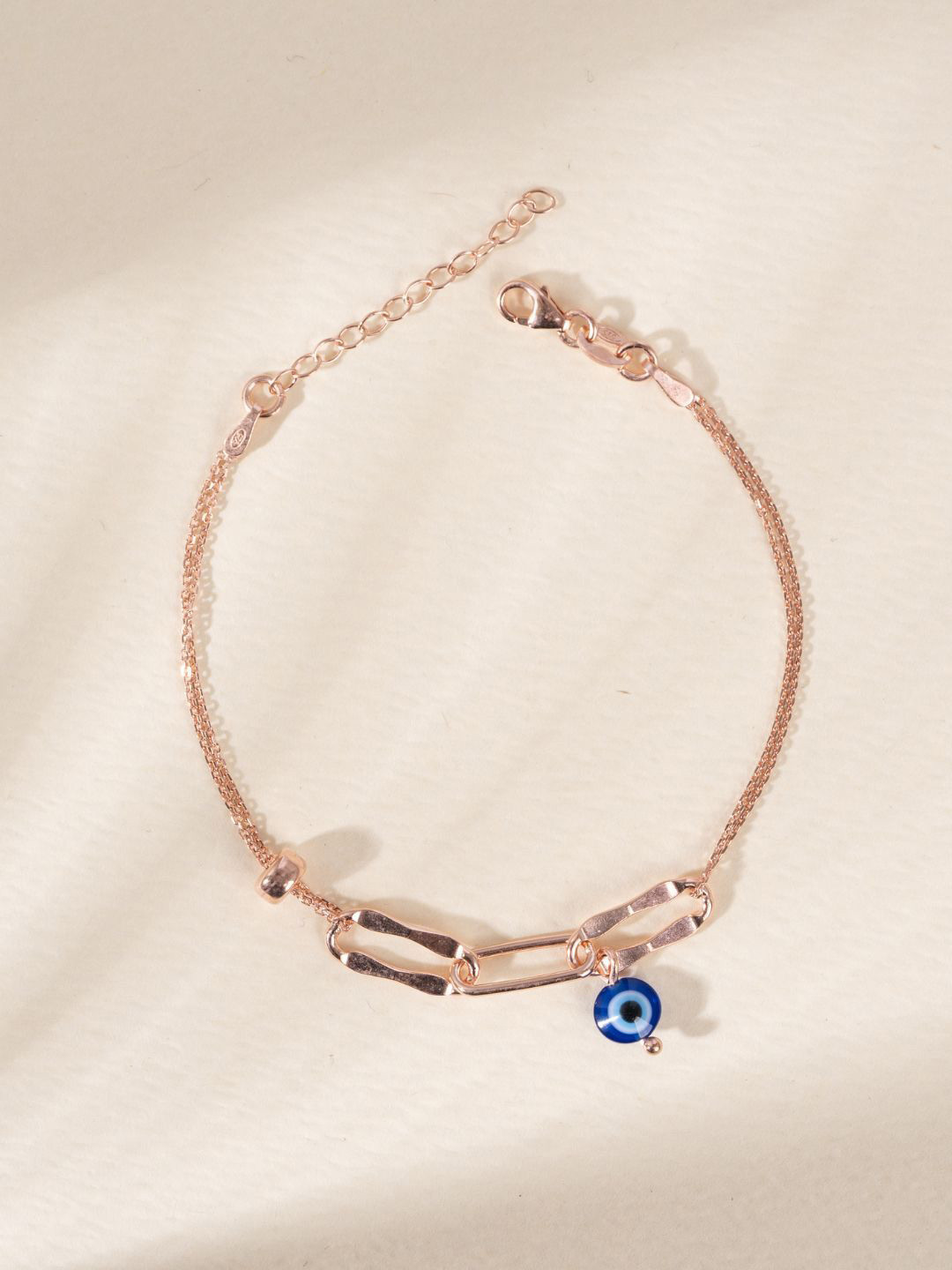 

GLYTERS Silver Charm Bracelet, Rose gold