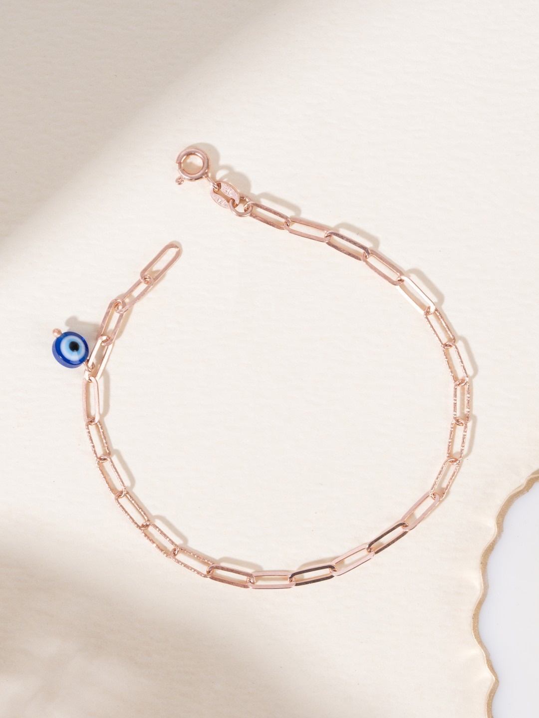 

GLYTERS Sanctuary Silver Artificial Stones Studded Link Bracelet, Rose gold