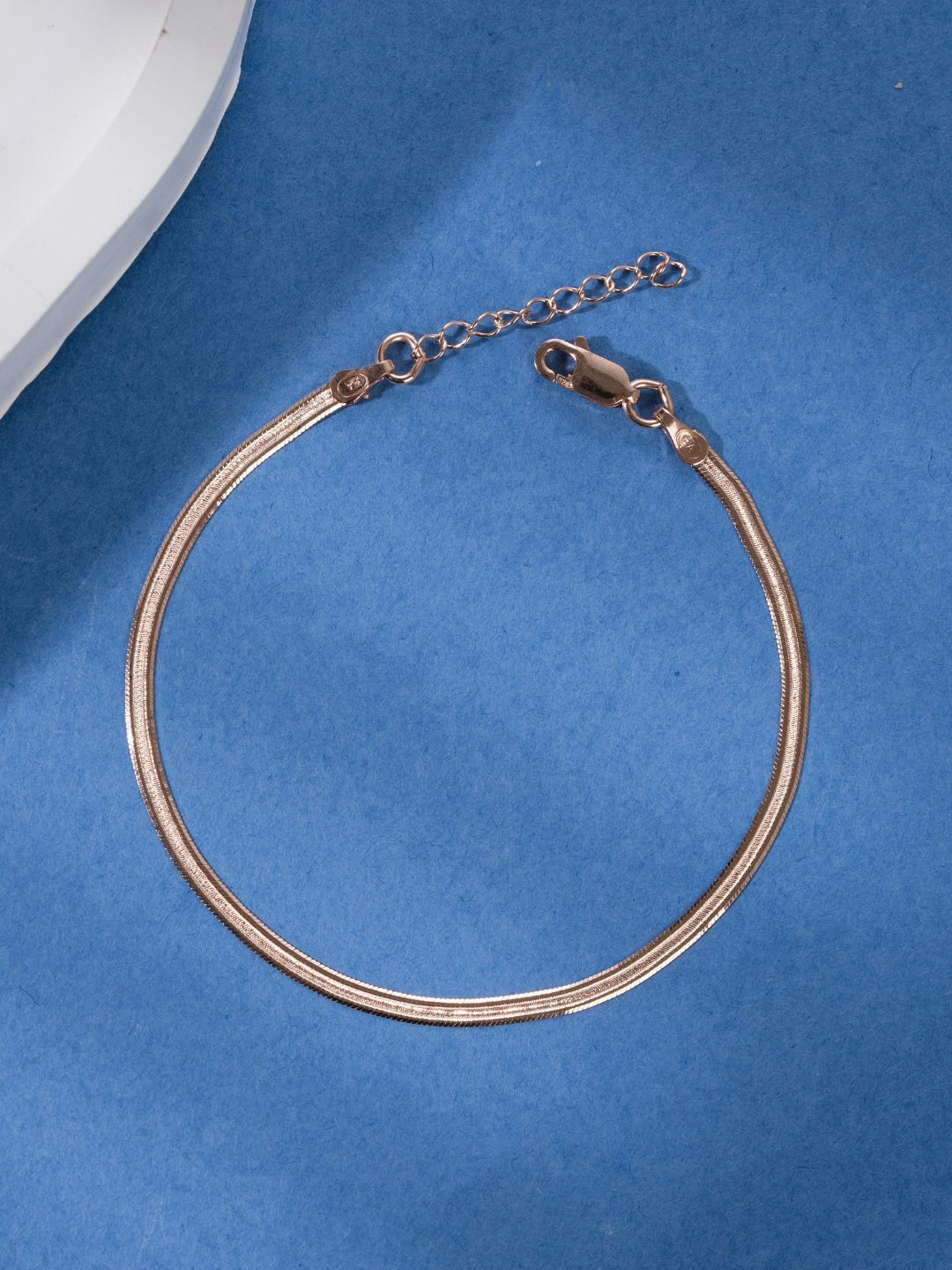 

GLYTERS Smooth Aura Silver Wraparound Bracelet, Rose gold