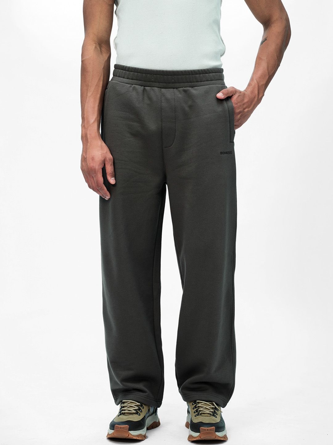 Bonkers Corner Men Regular Fit Track Pants, Taupe