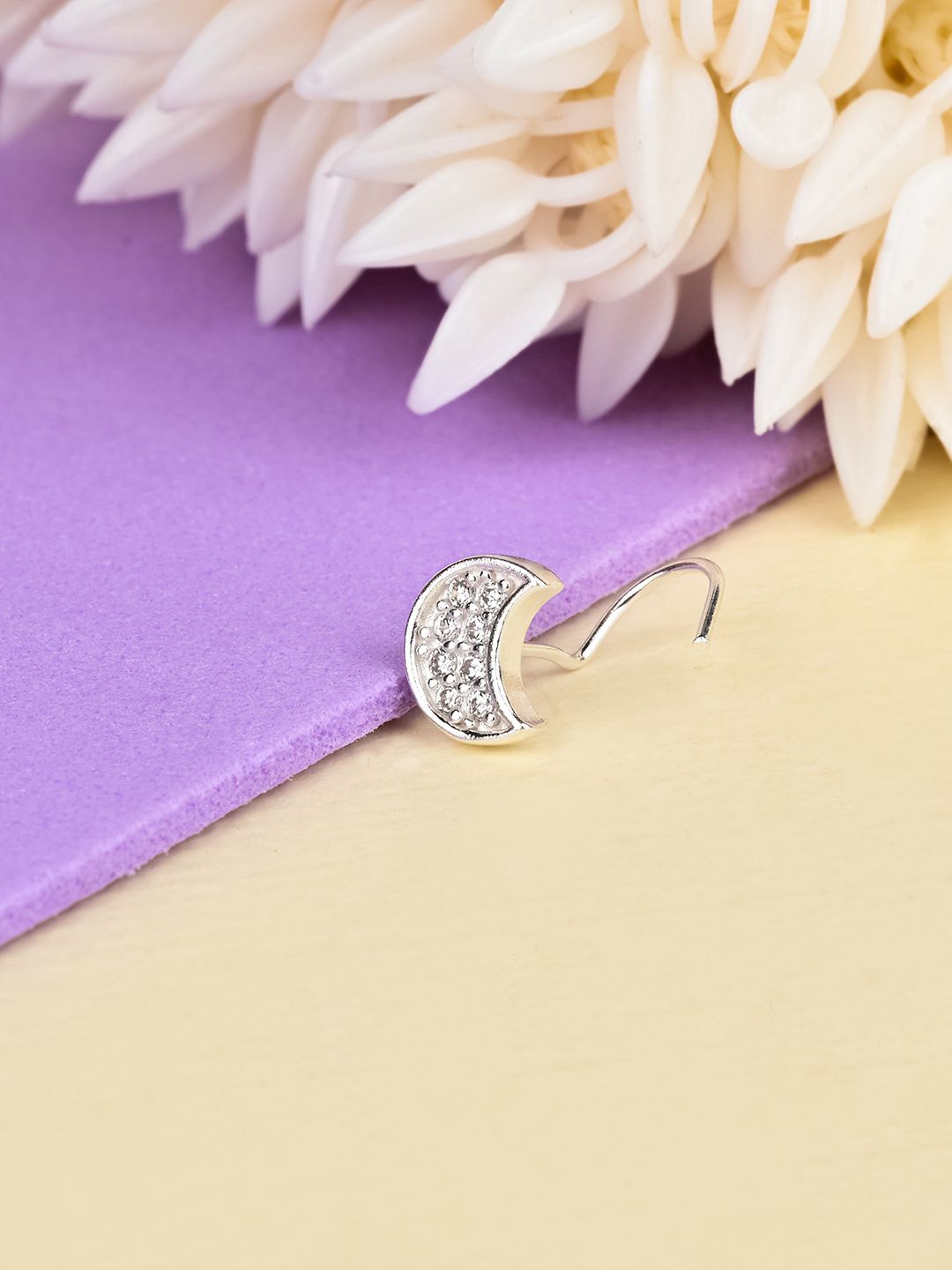 

TOUCH925 Lunar Pure Silver Cubic Zirconia Stud Nosepin