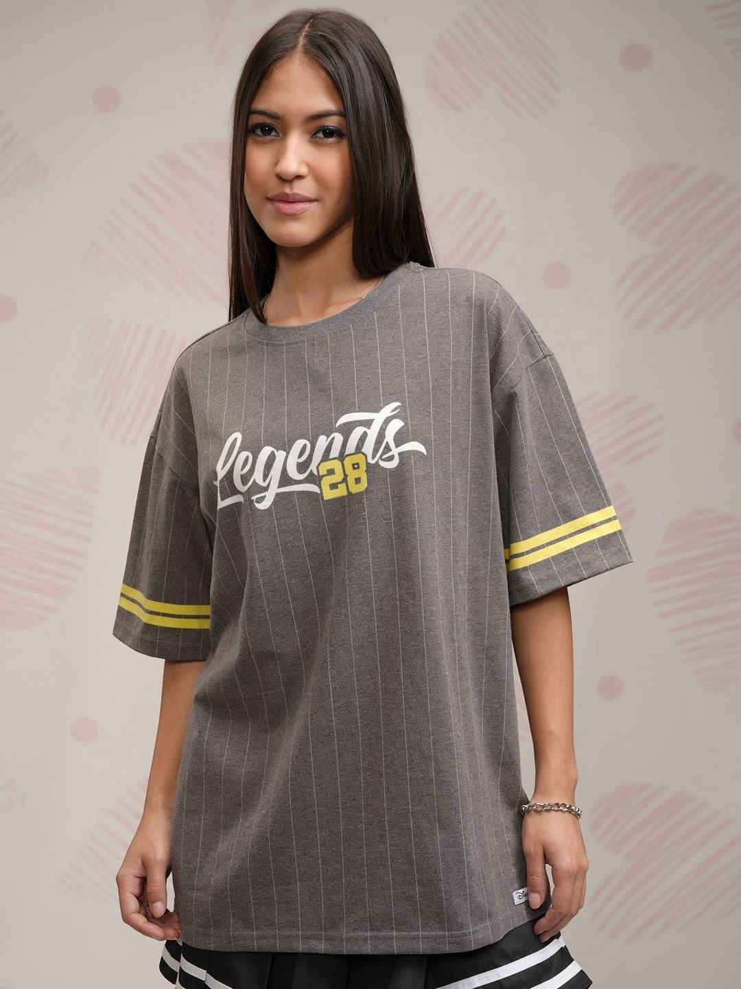 

Tokyo Talkies Disney Women Donald Duck Bloke core Oversized T-shirt, Grey