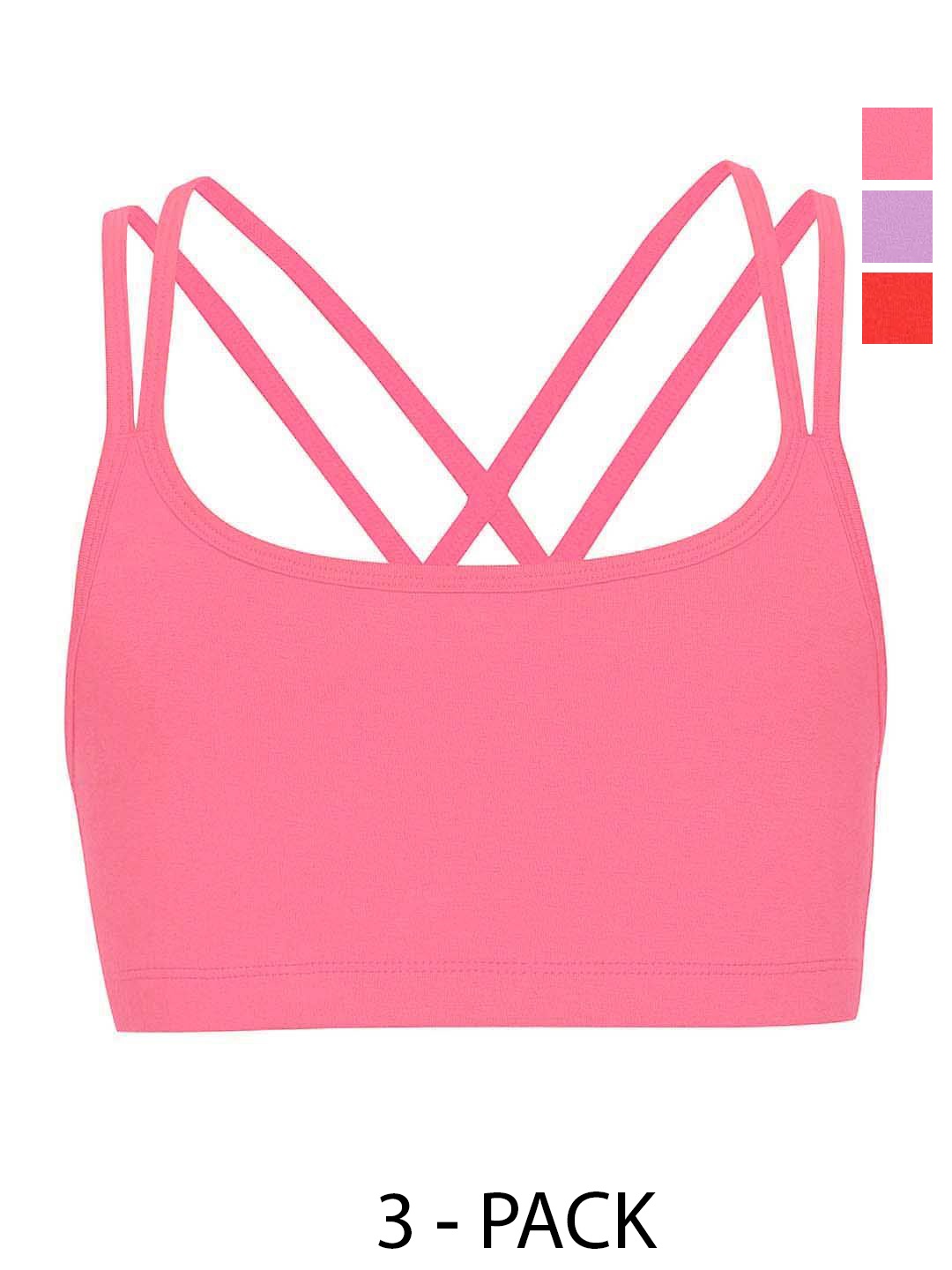 

Charm n Cherish Girls Cotton Pack Of 3 Seamless Full Coverage Bra, Pink