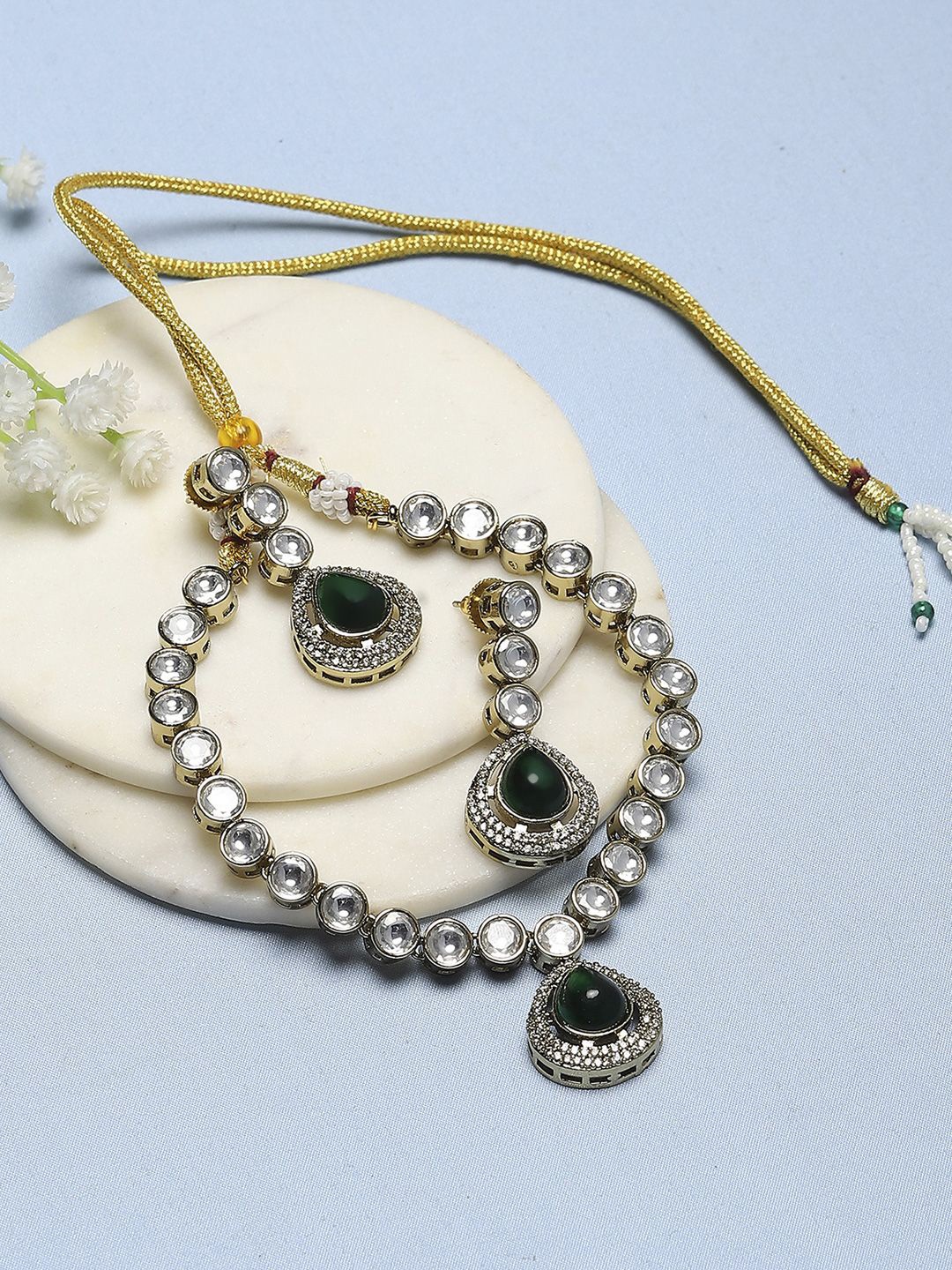 

Biba Gold Plated Stones Studded Jewellery Set