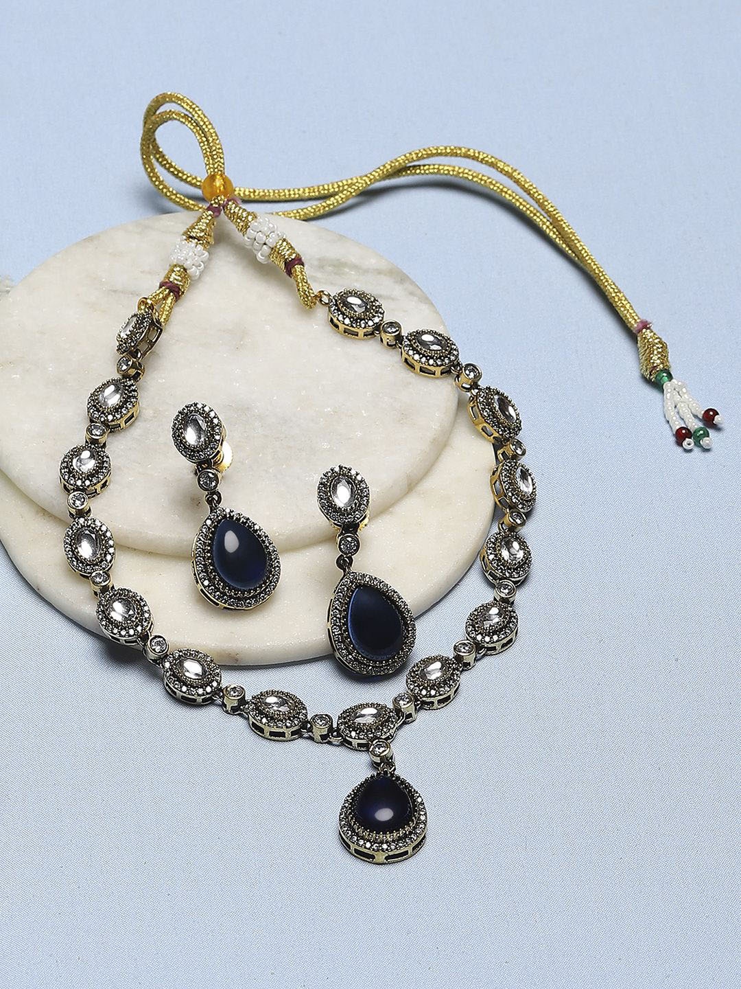 

Biba Gold Plated Stone Studded Jewellery Set