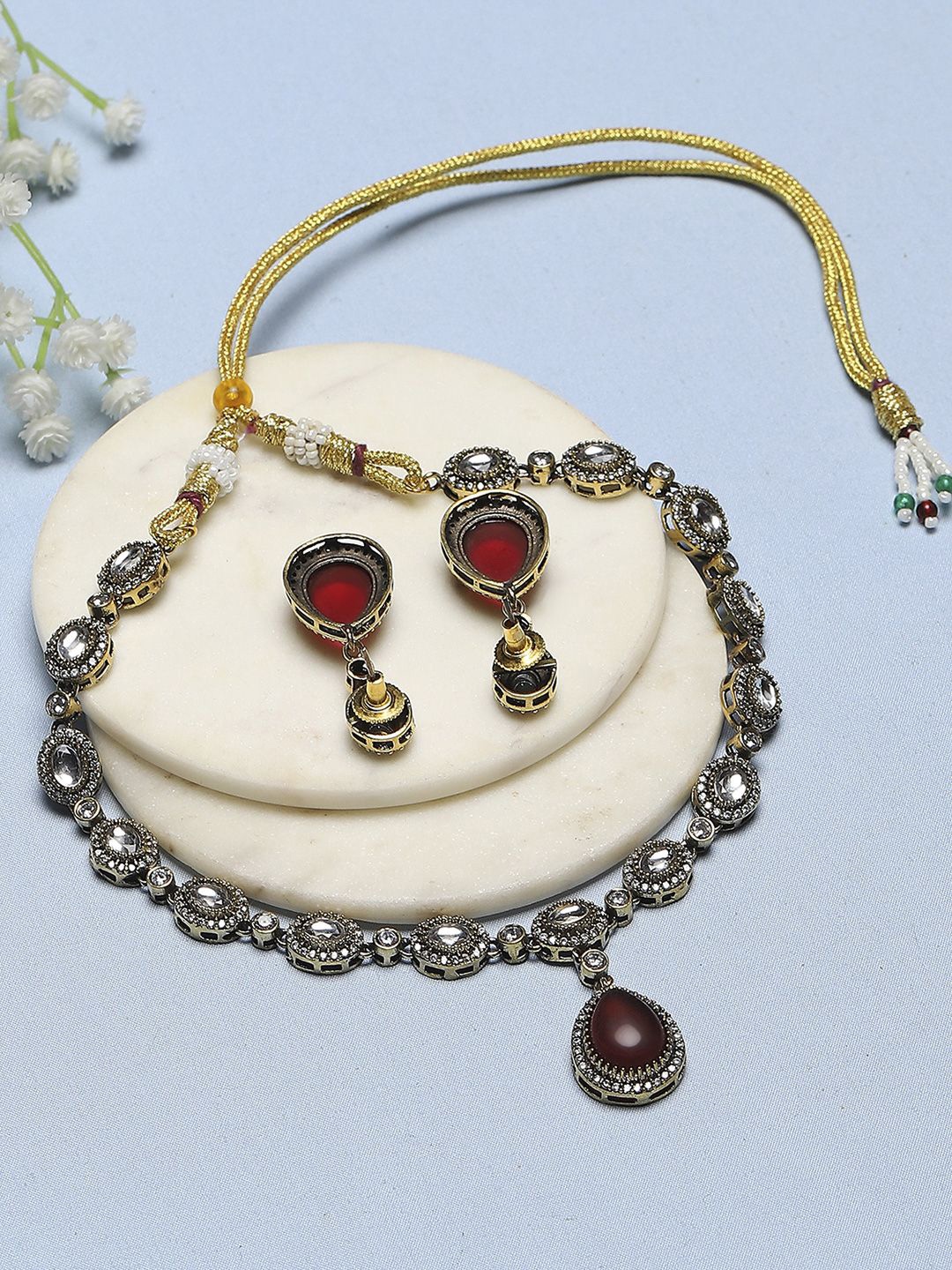 

Biba Gold Plated Stone Studded Jewellery Set
