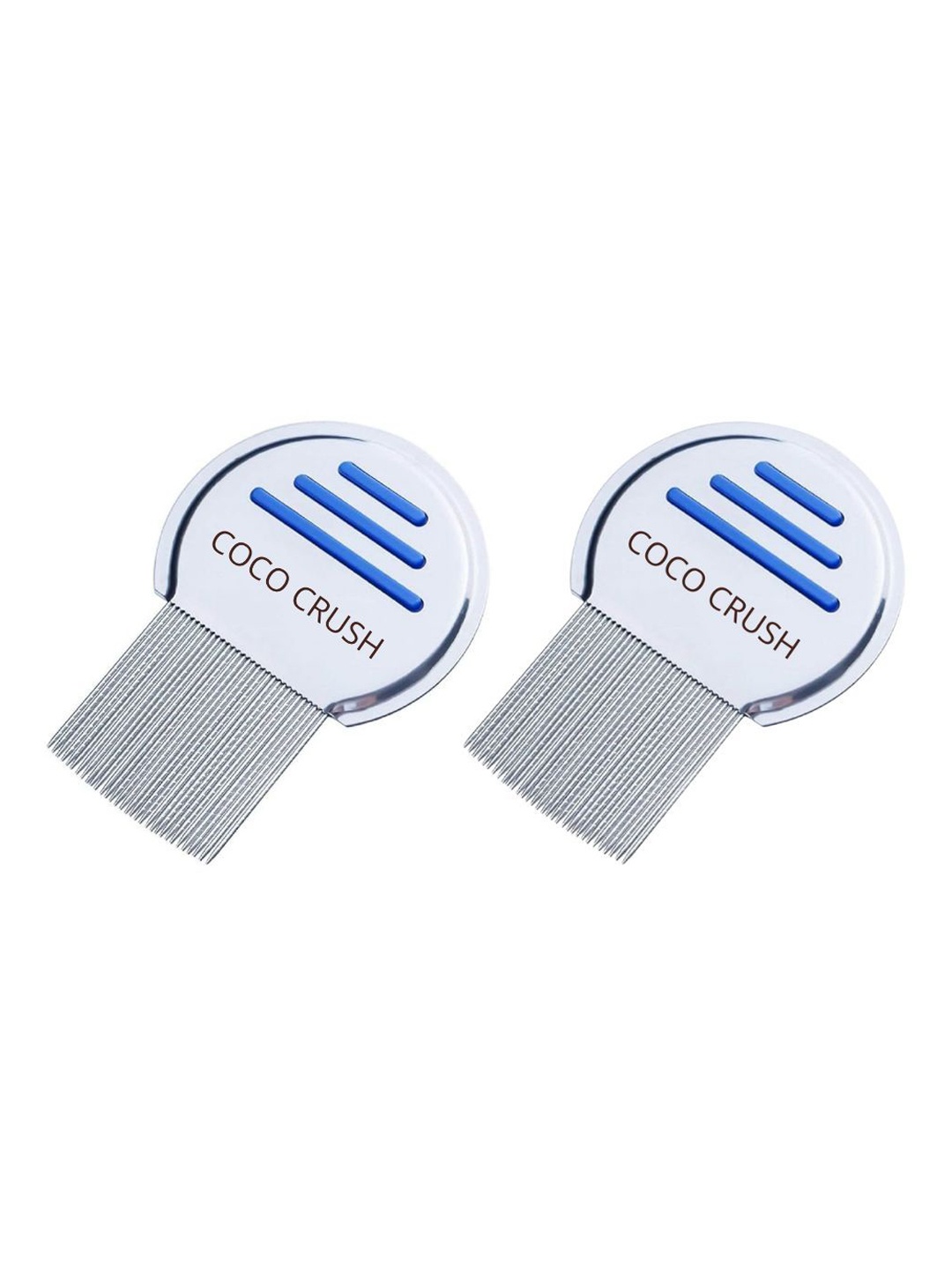

Coco Crush Set Of 2 Stainless Steel Pet Grooming Comb, Grey