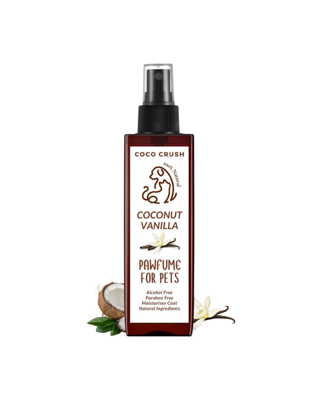 

Coco Crush Coconut Vanilla Gentle Pet Perfume for Dog, Cat -50ml, Transparent