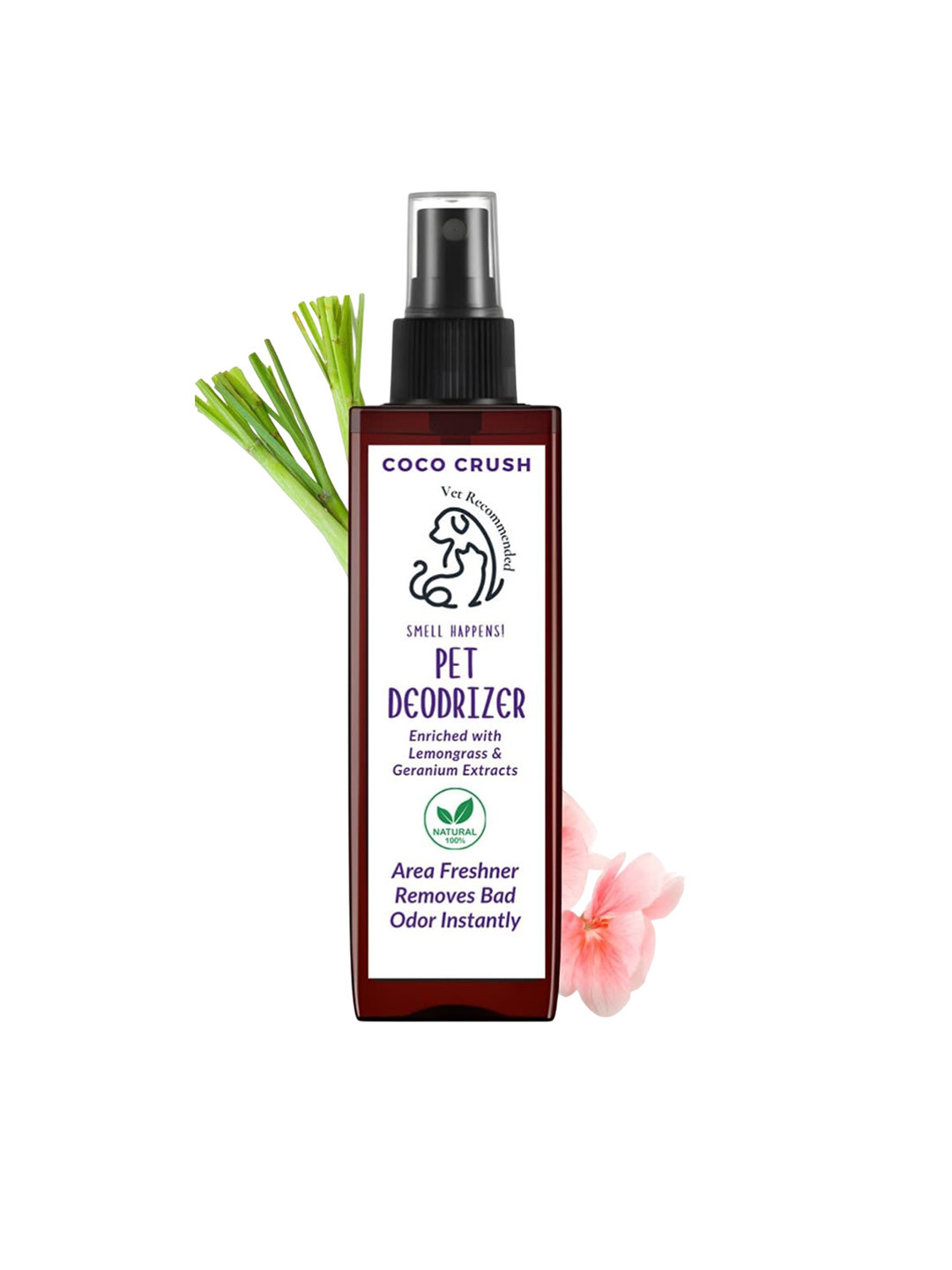 

Coco Crush 100% Natural Pet Deodorizer Spray-50ml, Transparent