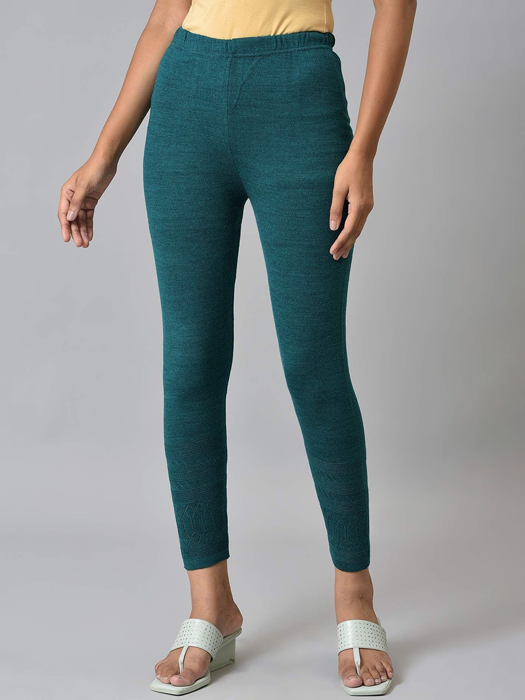 

AURELIA Women Skinny Fit Trousers, Teal