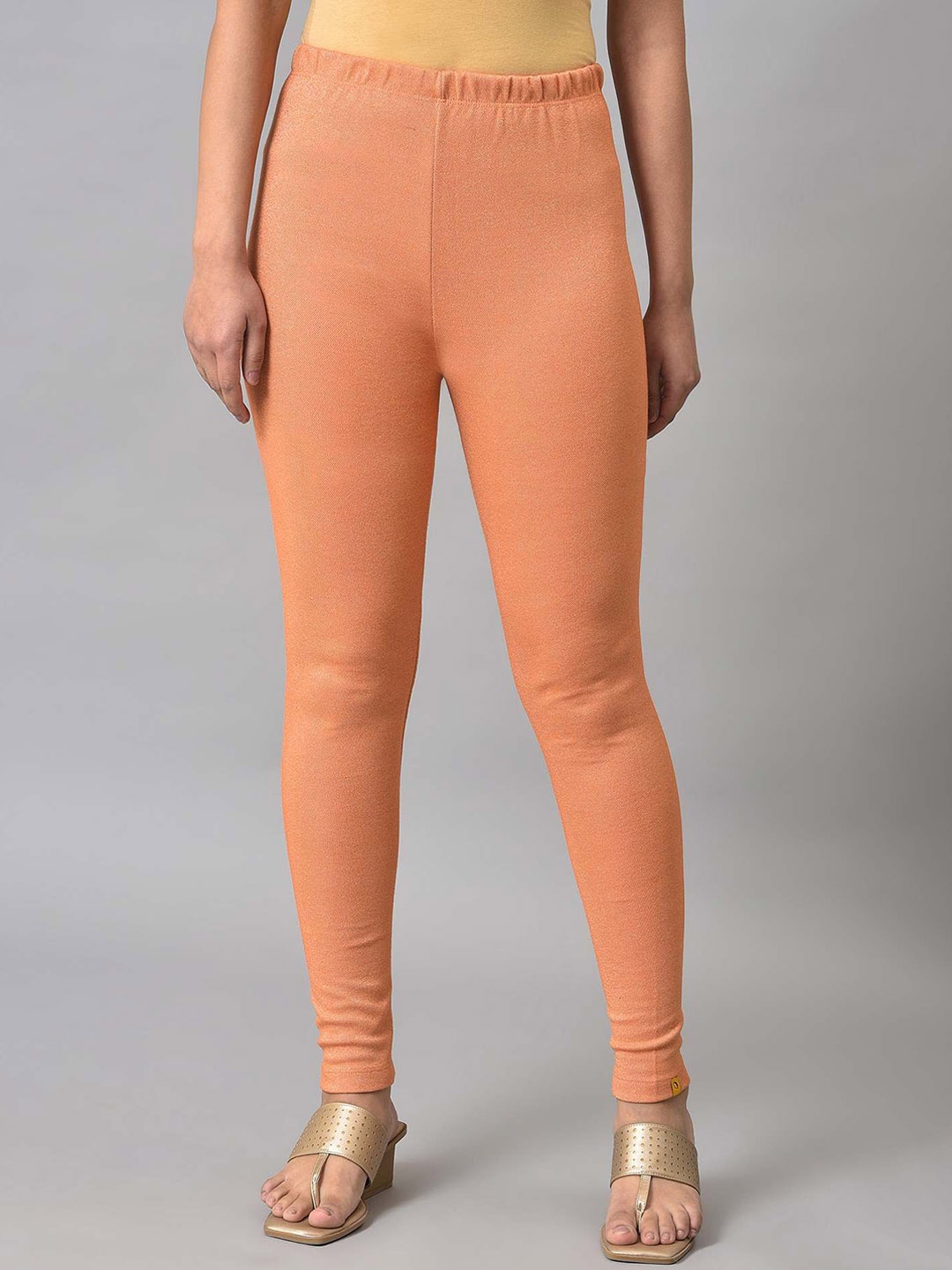 

AURELIA Women Skinny Fit Mid-Rise Trousers, Orange