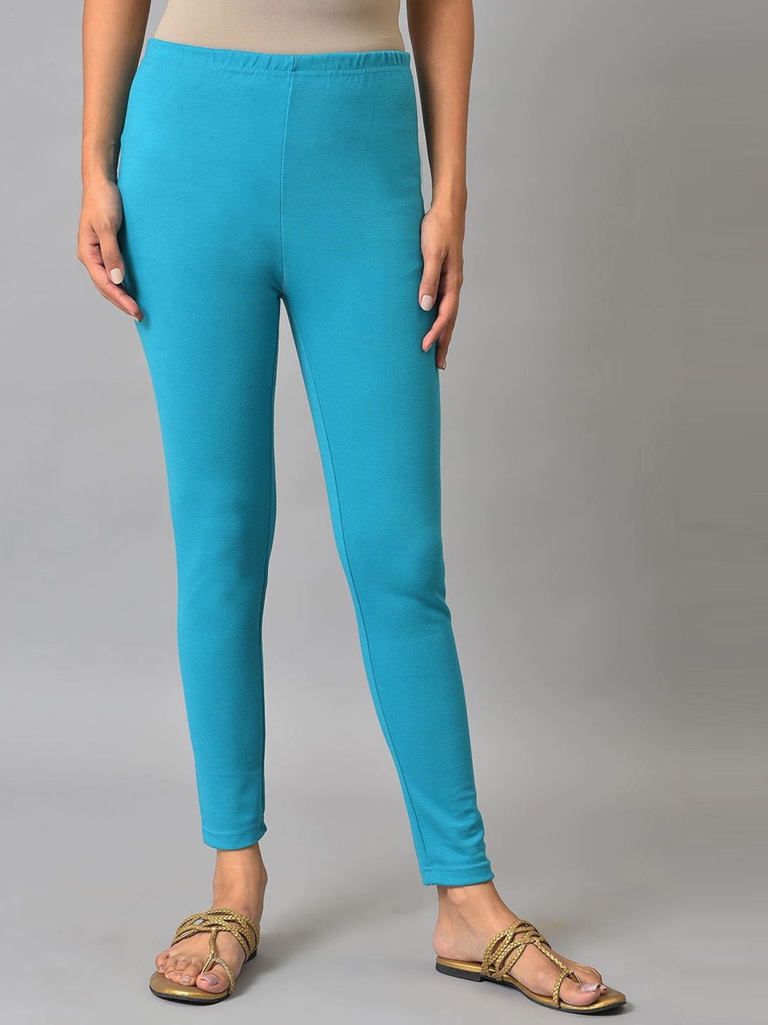 

AURELIA Women Skinny Fit Mid-Rise Trousers, Blue