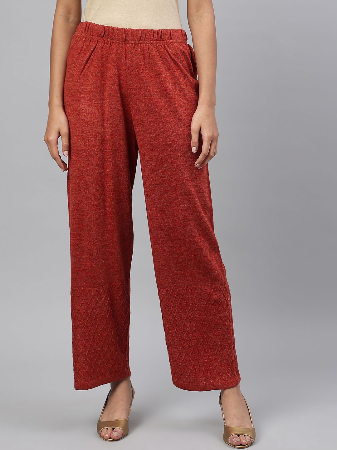 

AURELIA Women Regular Fit Mid-Rise Trousers, Orange