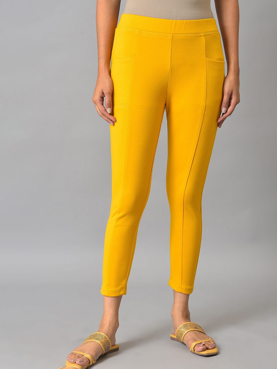 

AURELIA Women Ankle Length Leggings, Yellow