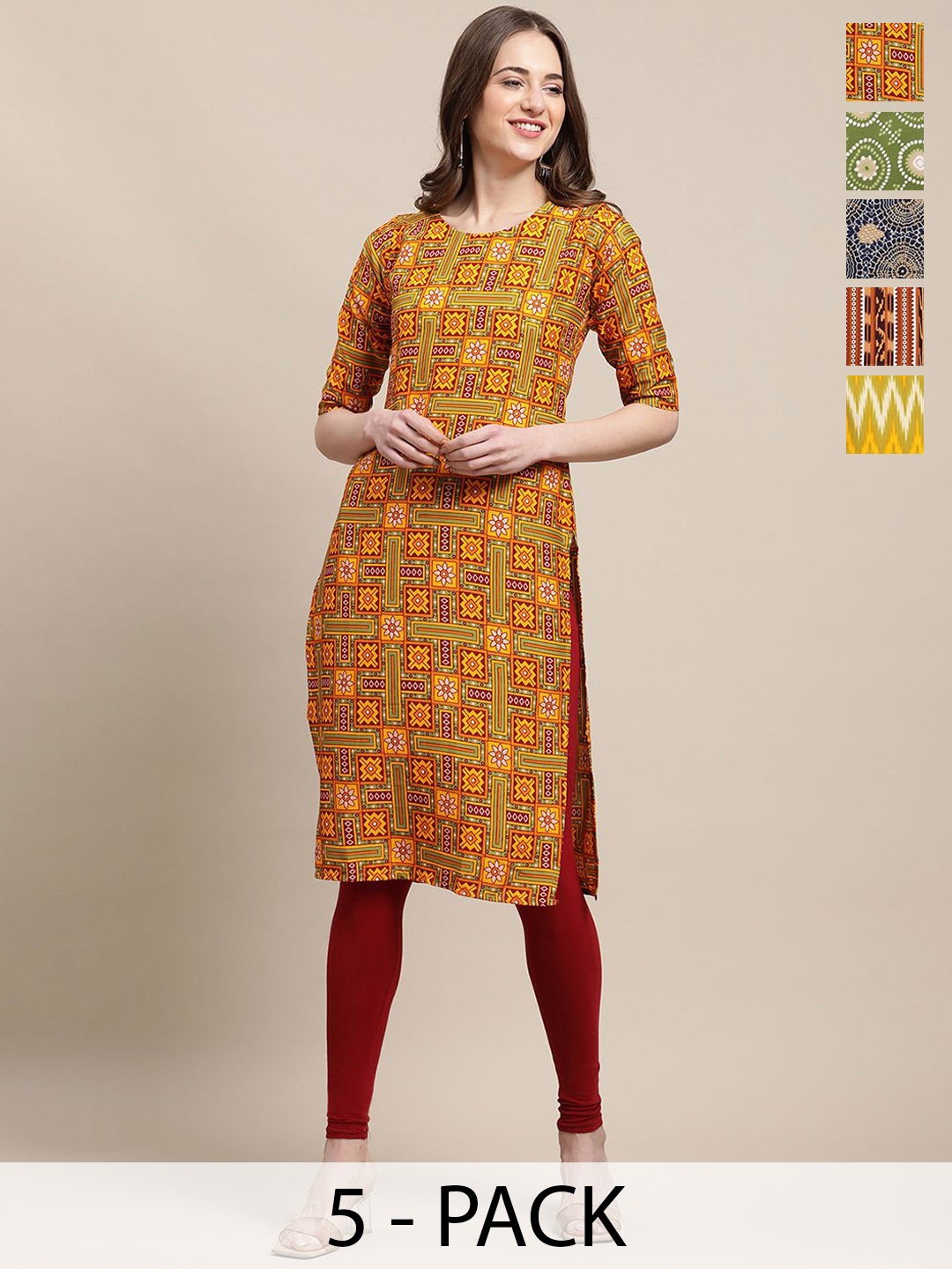 

7Threads Women Ethnic Motifs Printed Sequinned Floral Crepe Kurta, Multi