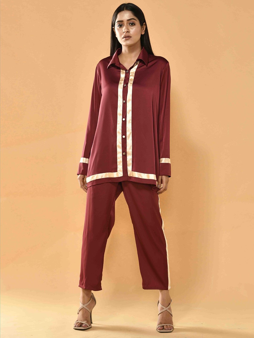 

Unityshop Shirt Collar Shirt & Trousers, Maroon