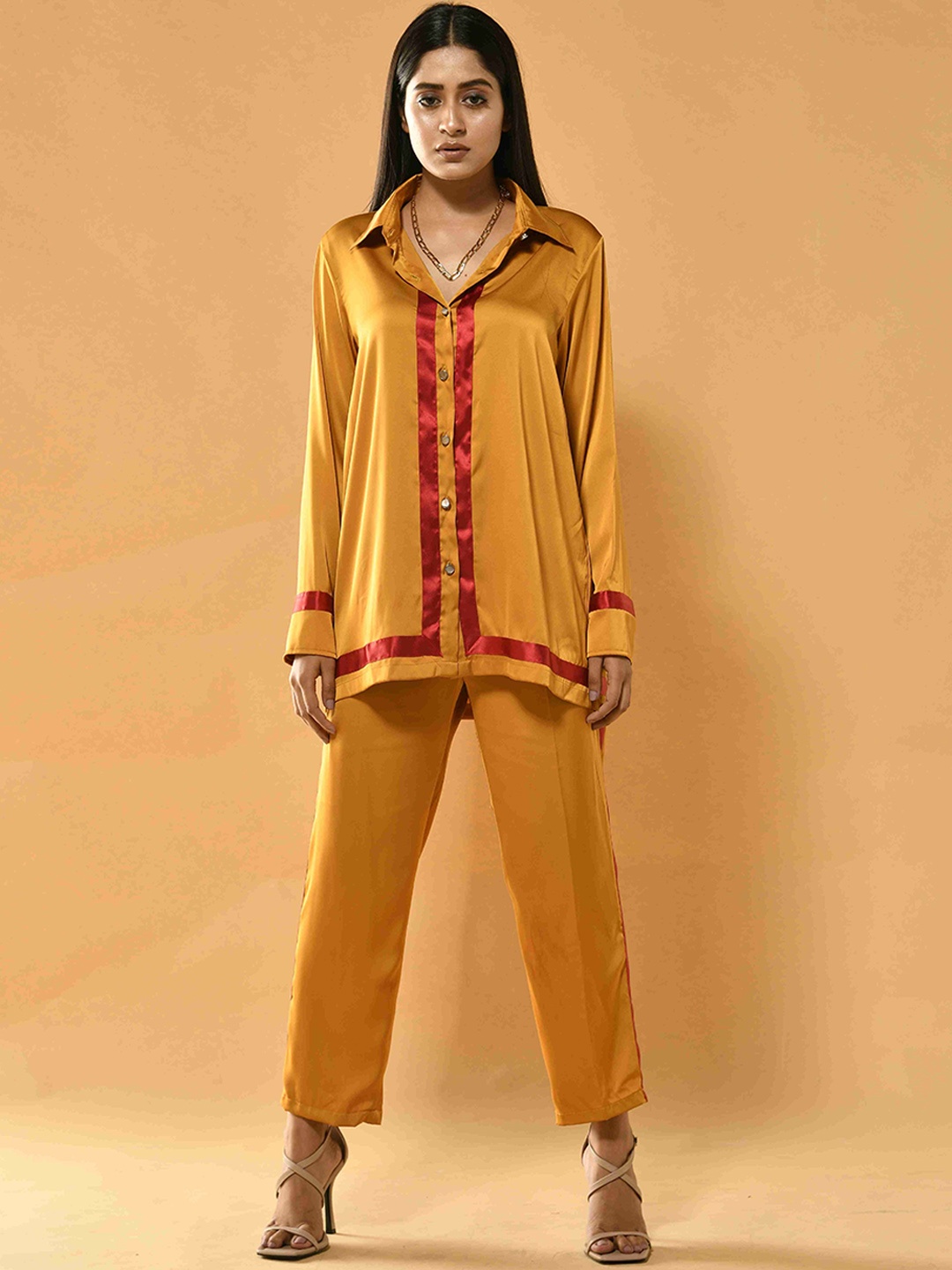 

Unityshop Long Sleeves Shirt With Trousers, Mustard