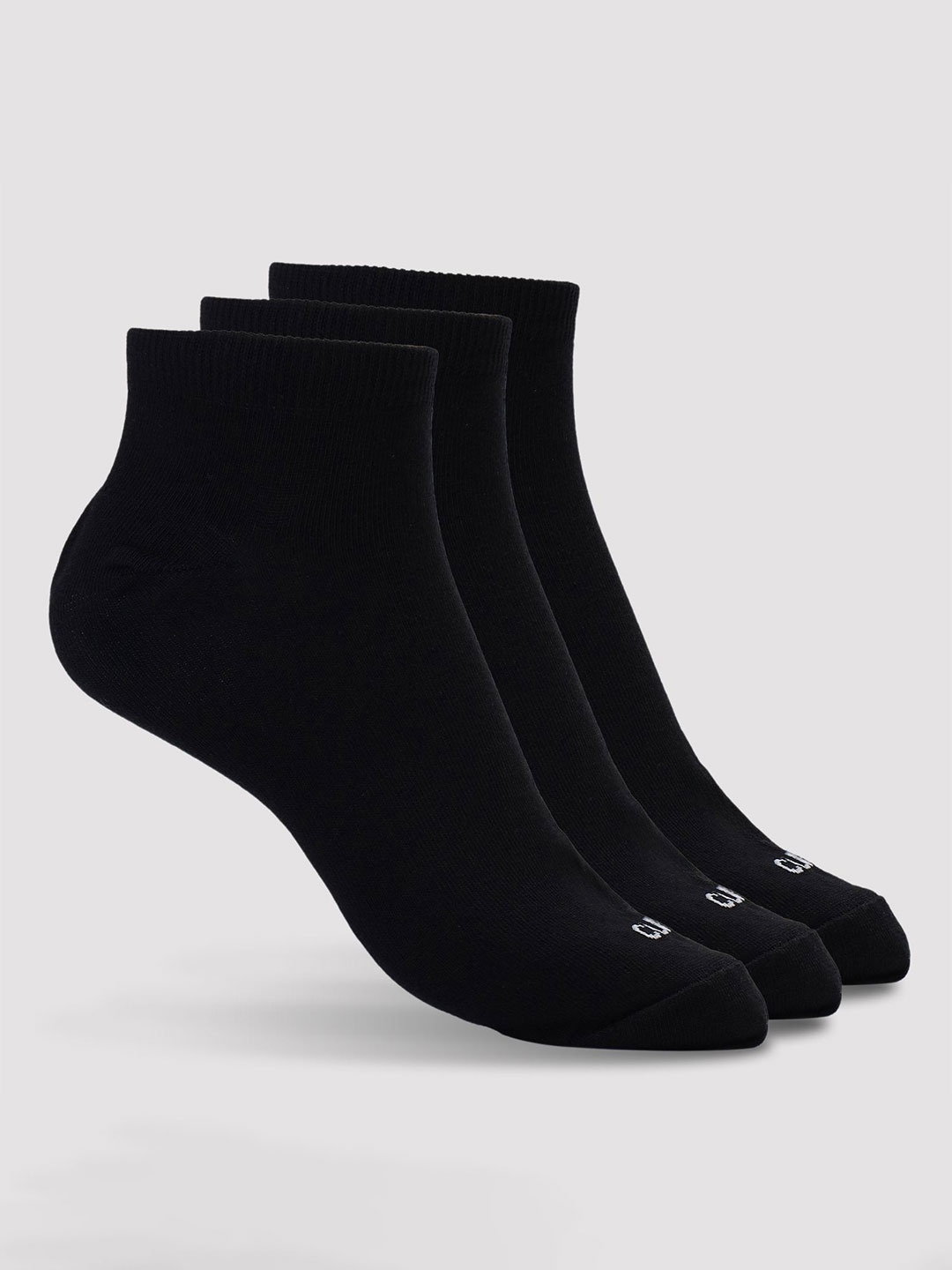 

CULT Men Pack of 3 Ankle Length Cotton Socks Black