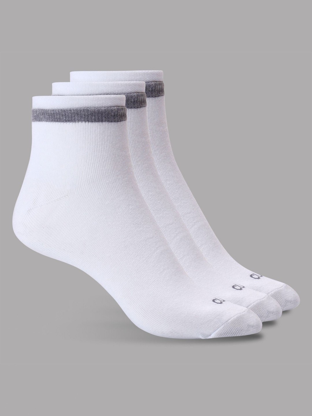 

CULT Men Pack of 3 Ankle Length Cotton Socks White