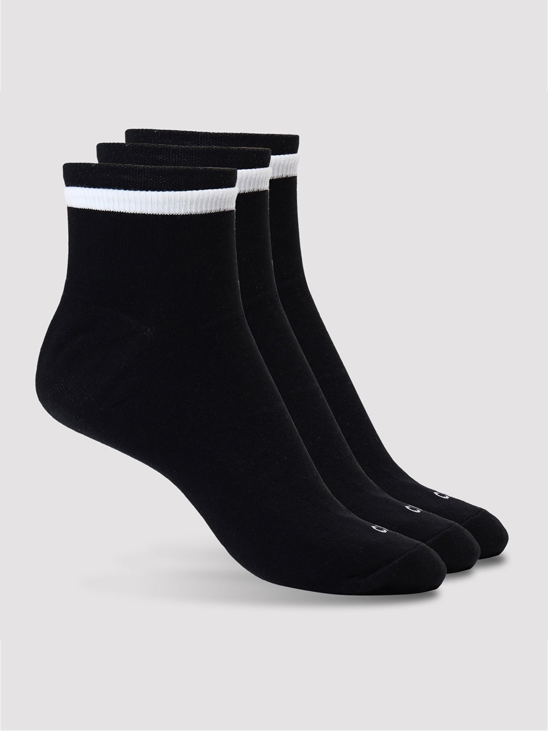 

CULT Men Pack of 3 Ankle Length Cotton Socks Black