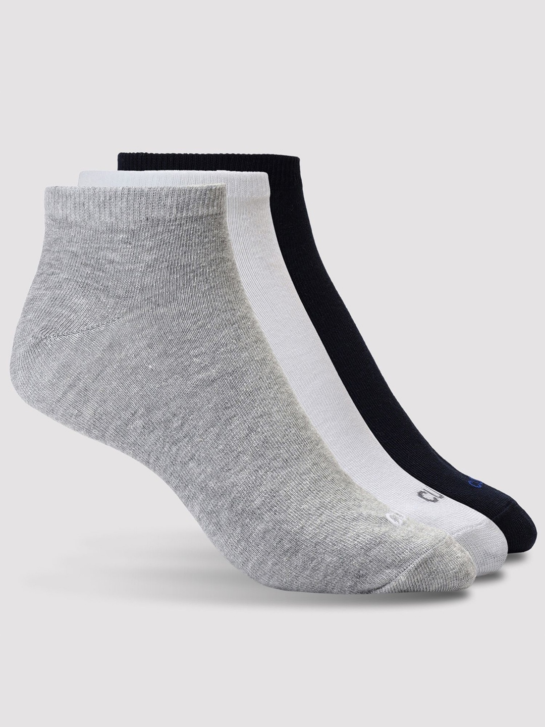 

CULT Men Pack of 3 Ankle Length Cotton Socks Multi Colour, Grey