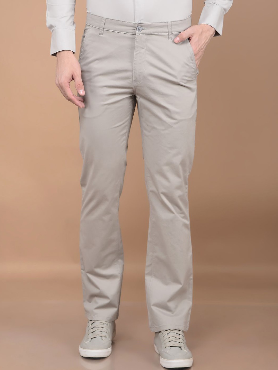 

Crimsoune Club Men Smart Slim Fit Chinos, Grey