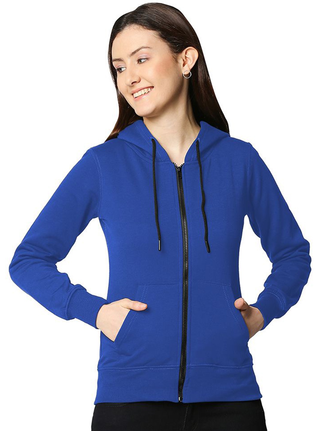 

Wear Your Opinion Womens Regular Fit Zipper Hoodie Sweatshirt, Navy blue