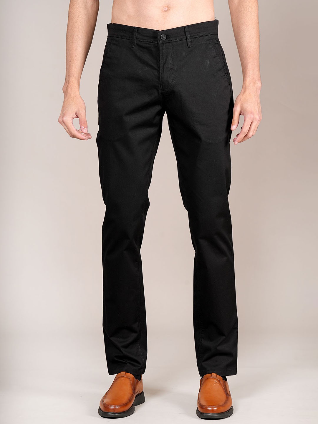 

Cantabil Men Mid-Rise Trousers, Black