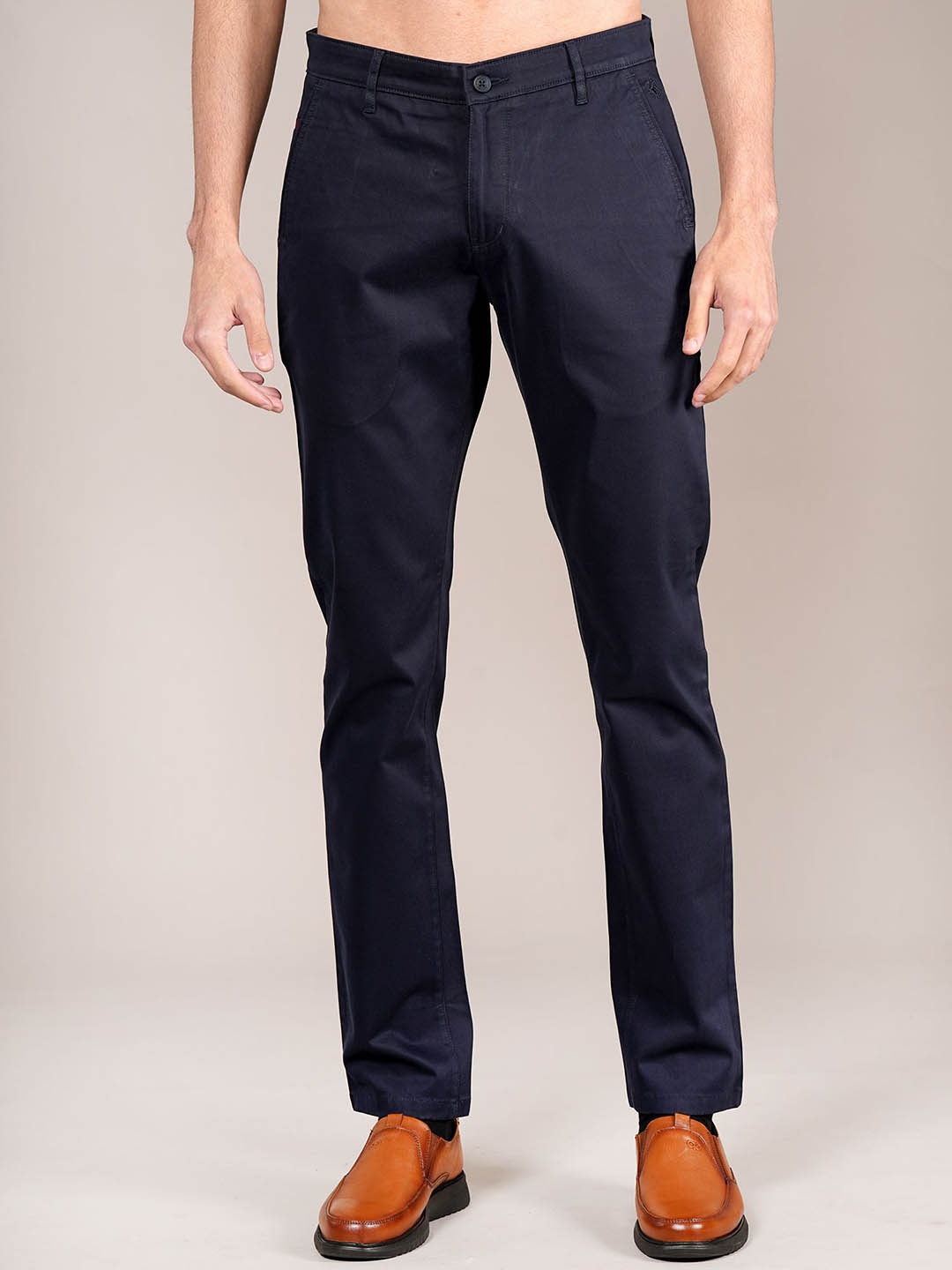 

Cantabil Men Cotton Trousers, Navy blue