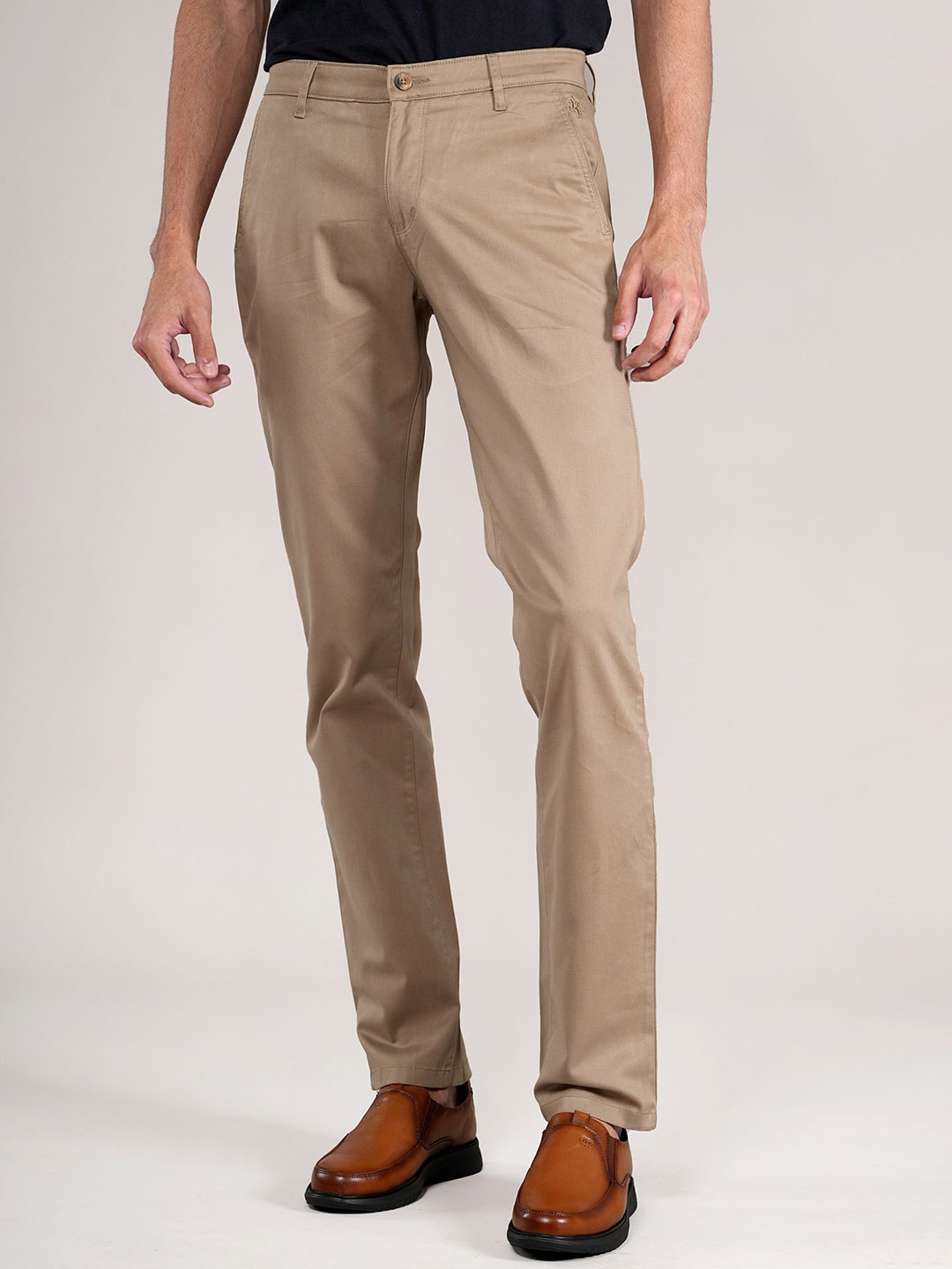 

Cantabil Men Regular Fit Cotton Trousers, Khaki