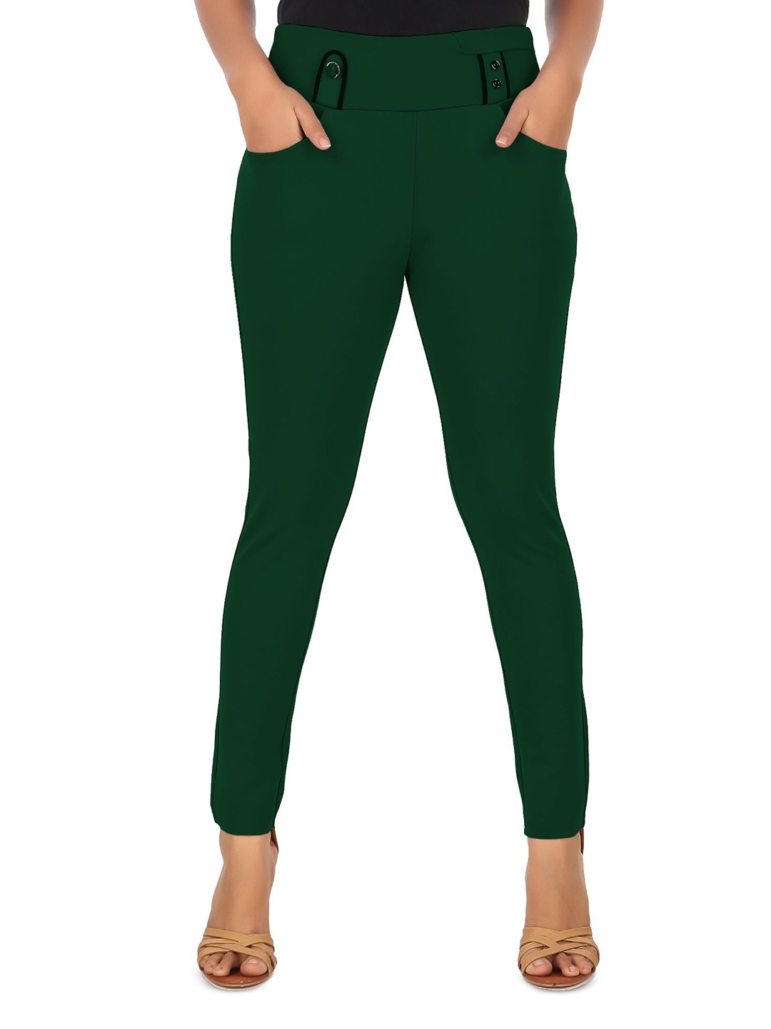 

Semle Women Slim Fit Jeggings, Green