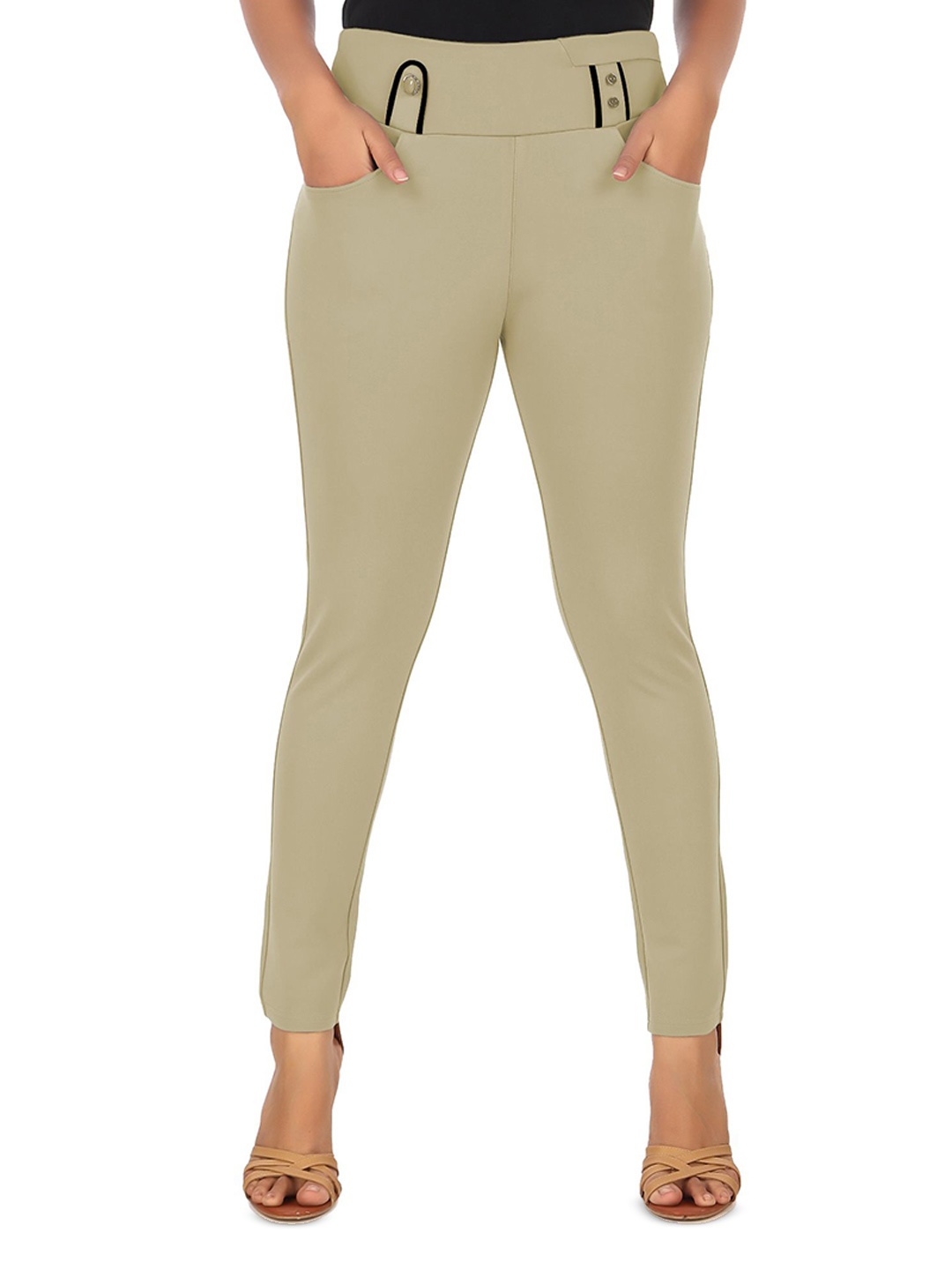 

Semle Women Slim Fit Jeggings, Beige