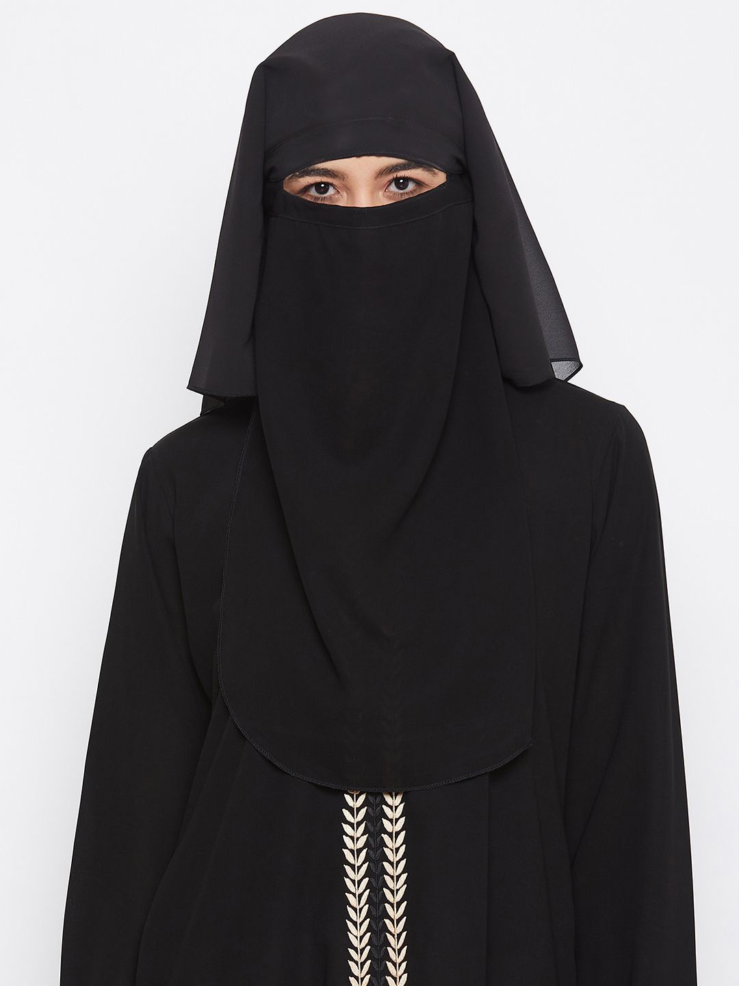 

NABIA Women Solid Hijab Burqa, Black