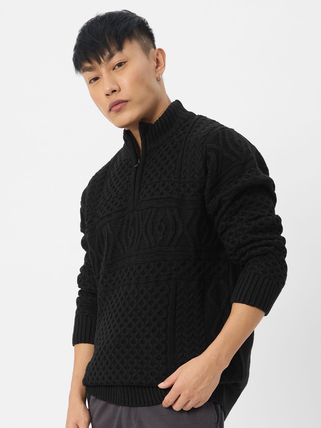 

The Souled Store Men Pullover Sweatshirt, Black