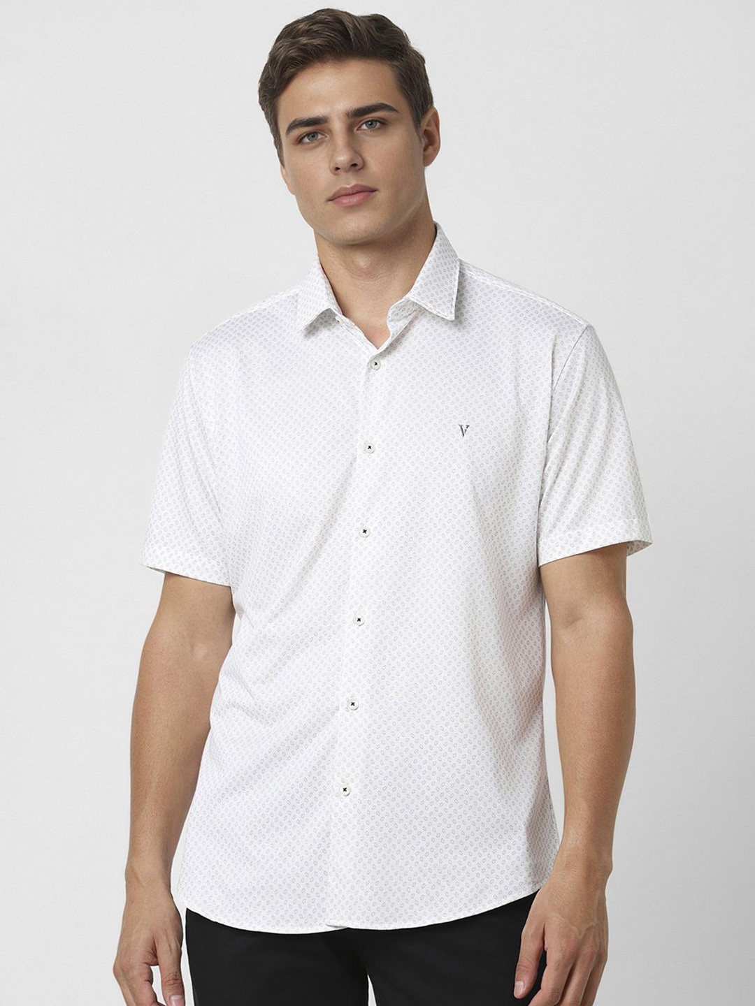 

Van Heusen Sport Men Slim Fit Printed Cotton Casual Shirt, White