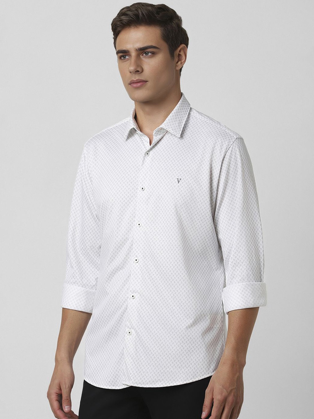 

Van Heusen Sport Men Slim Fit Printed Cotton Casual Shirt, White
