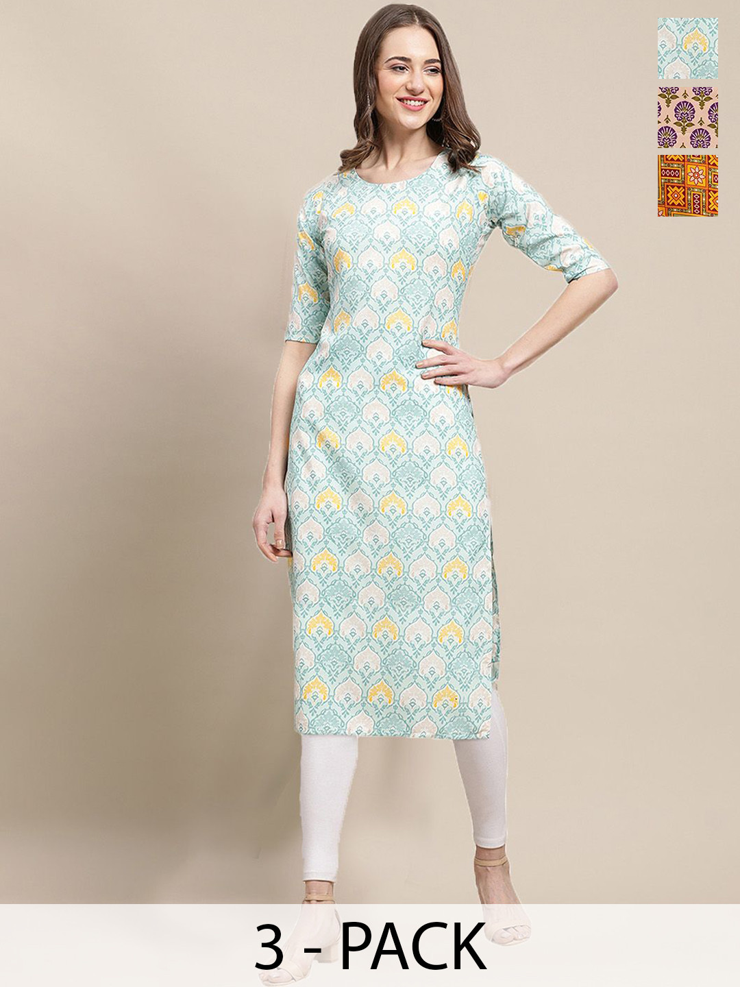

7Threads Women Ethnic Motifs Printed Sequinned Floral Crepe Kurta, Multi