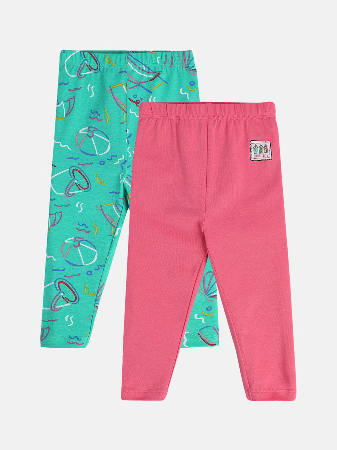 

MINI KLUB Girls Pack Of 2 Printed Leggings, Blue