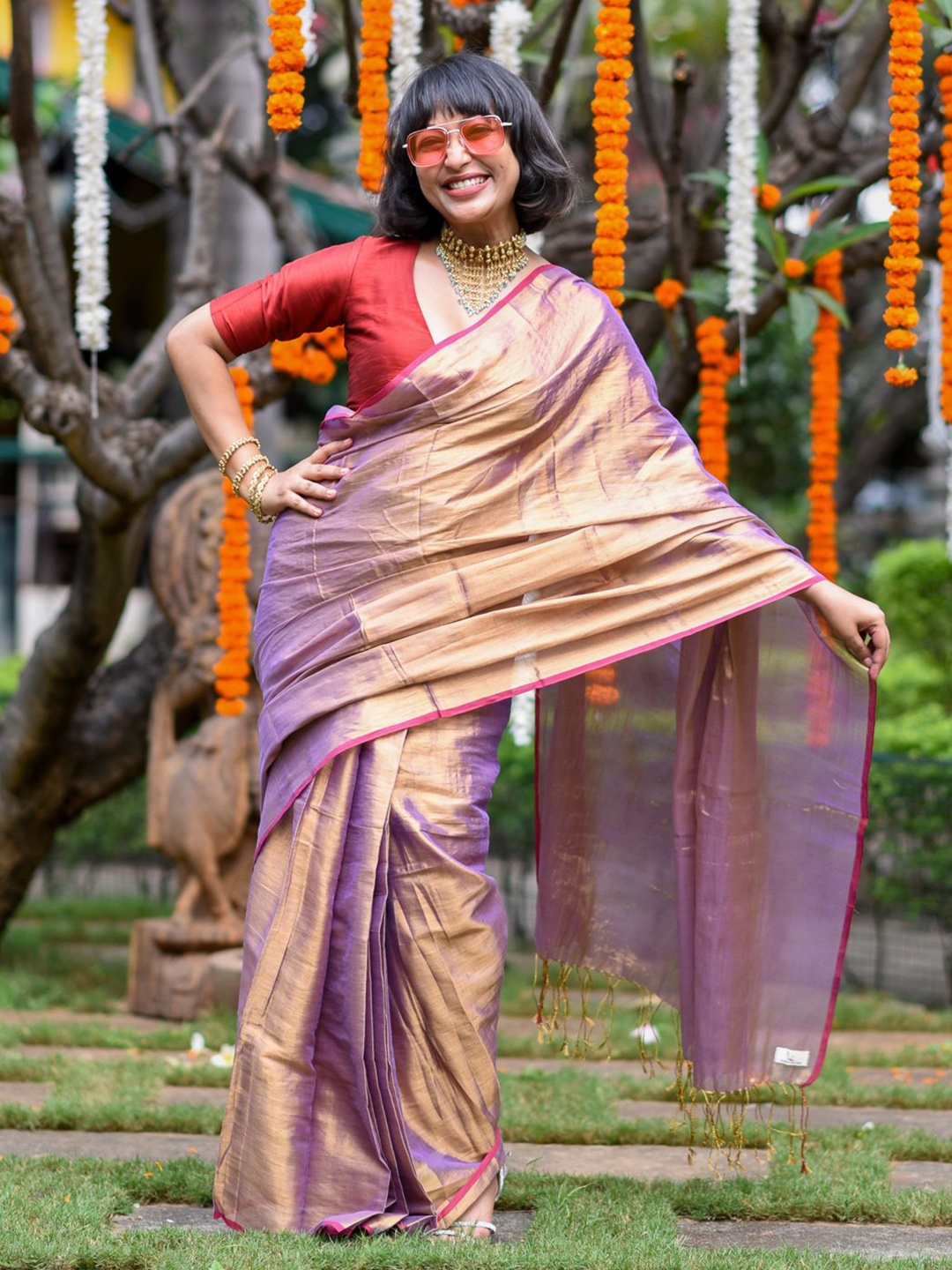 

Suta Zari Ready to Wear Saree, Purple