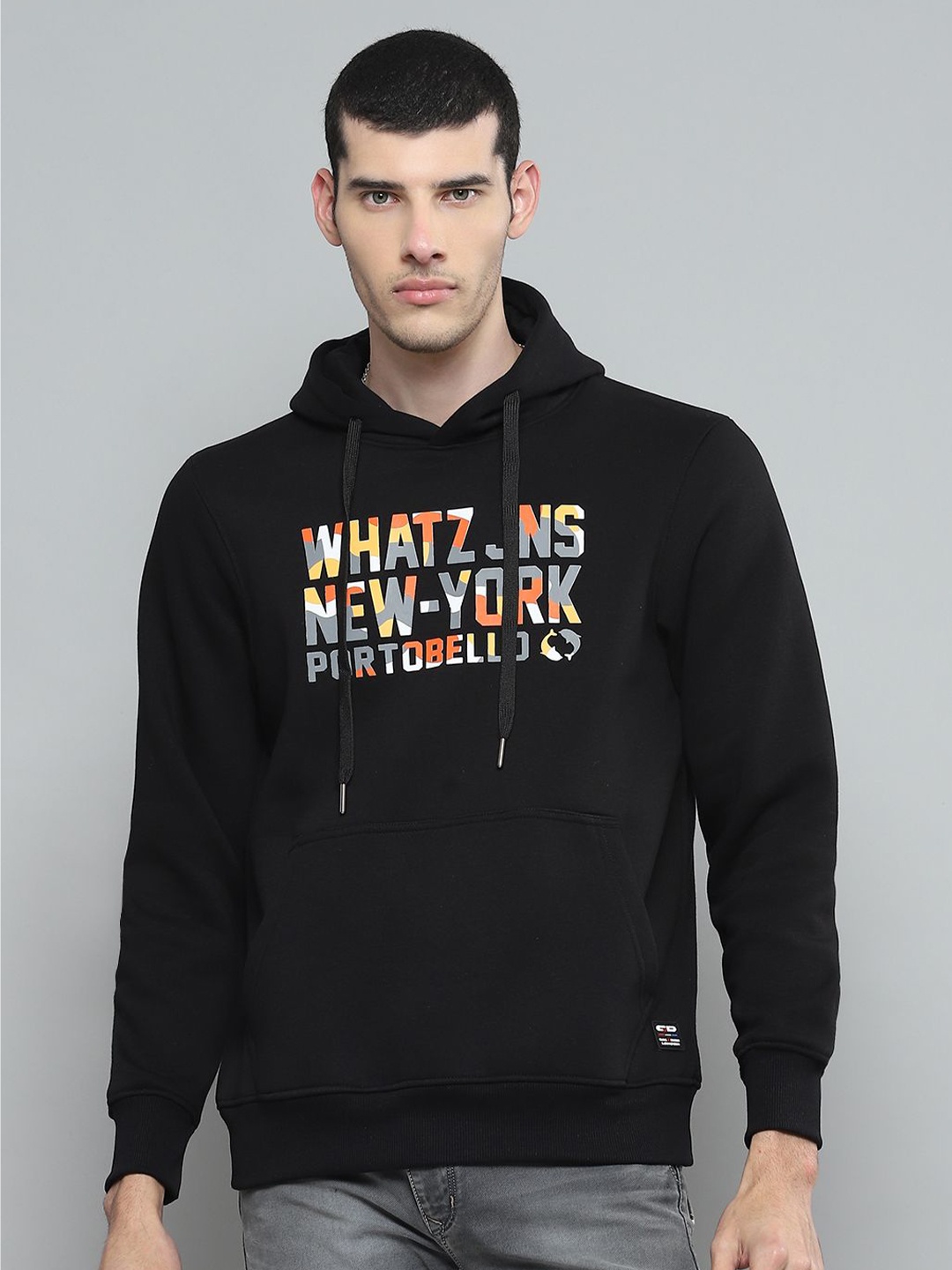 

Cloak & Decker Men Printed Hooded Sweatshirt, Black