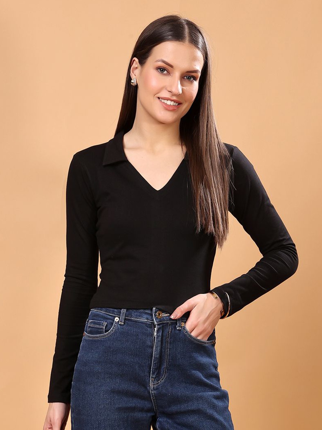 

SCORPIUS Women Cotton FittedTop, Black